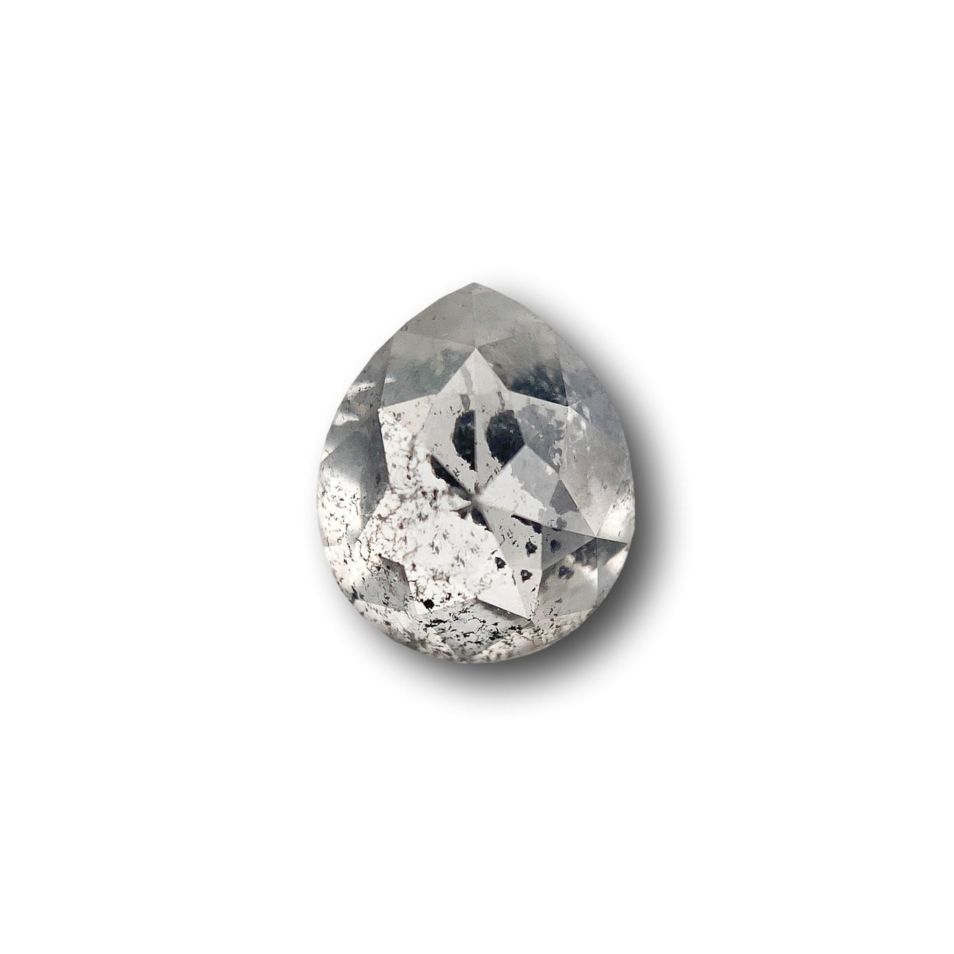 DIAMOND VAULT SALT & PEPPER DIAMOND 1.14ct | Salt & Pepper Pear Shape Rose Cut Diamond