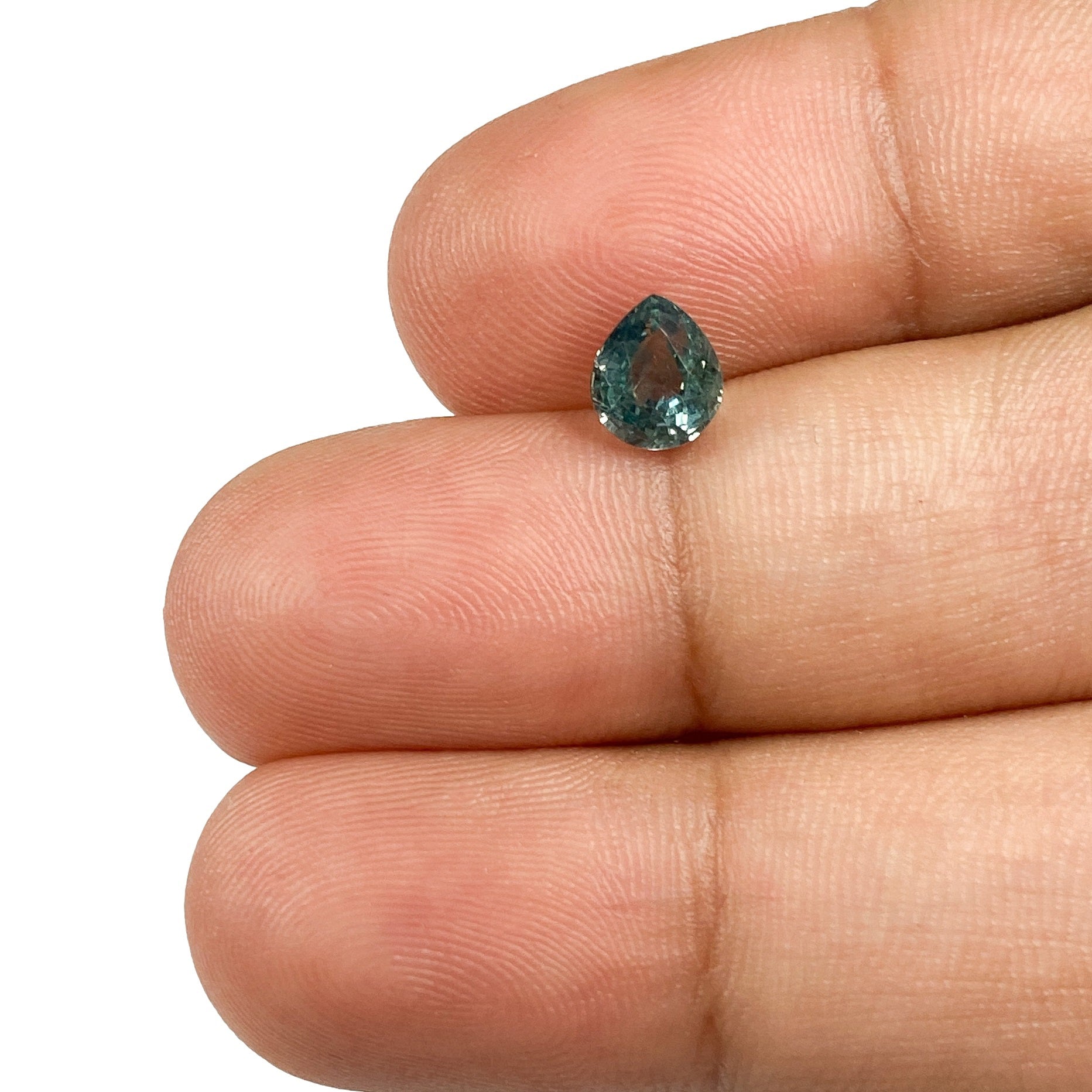 Gemstone Vault Montana Sapphire 1.02ct | Brilliant Cut Pear Shape Green Blue Montana Sapphire