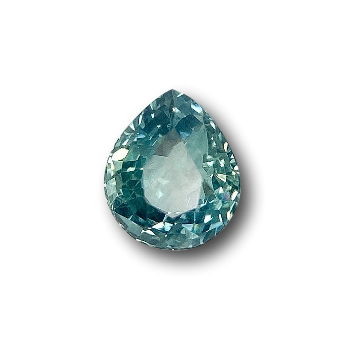 Gemstone Vault Montana Sapphire 1.02ct | Brilliant Cut Pear Shape Green Blue Montana Sapphire