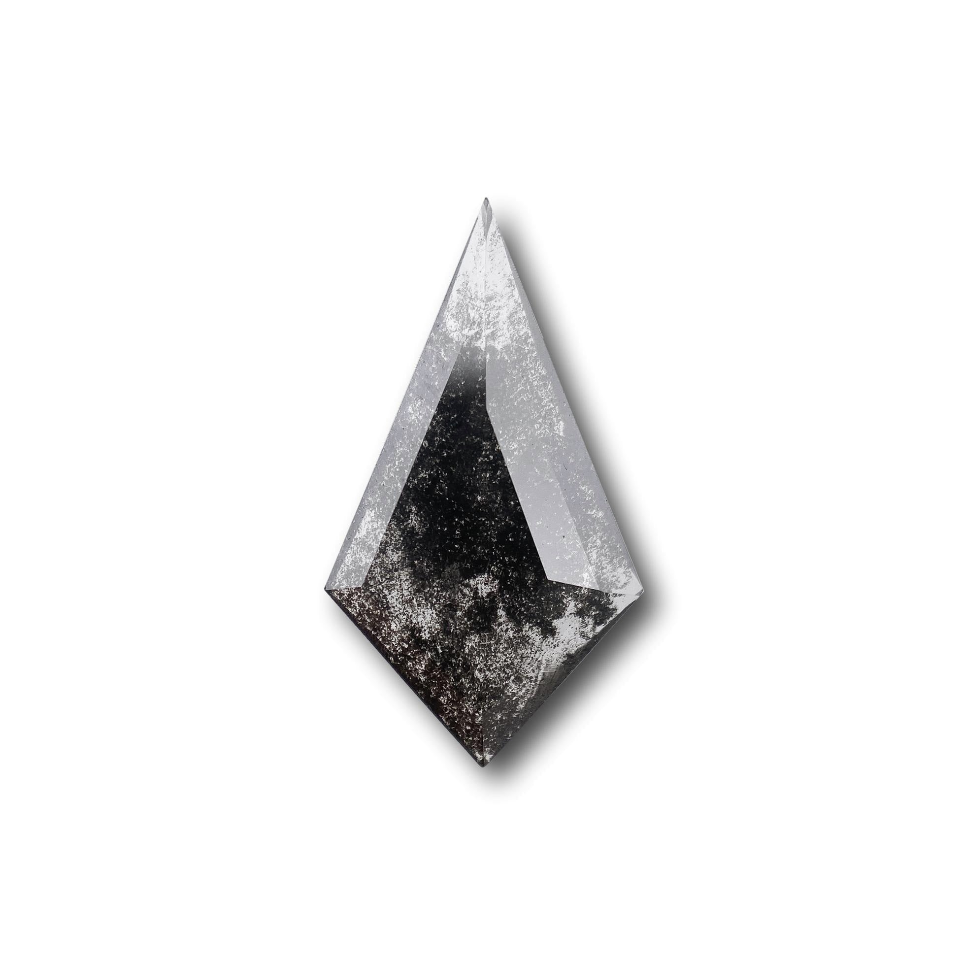 LITHOS Diamond Lab Diamond 1.77ct | Salt & Pepper Kite Shape Rose Cut Lab Diamond