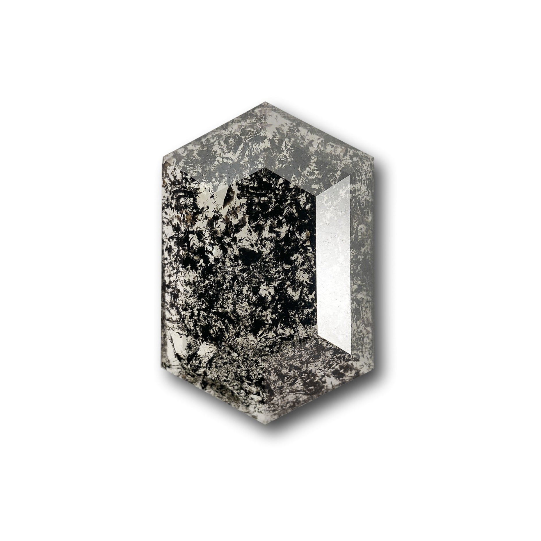 DIAMOND VAULT SALT & PEPPER DIAMOND 3.15ct | Salt & Pepper Hexagon Shape Rose Cut Diamond