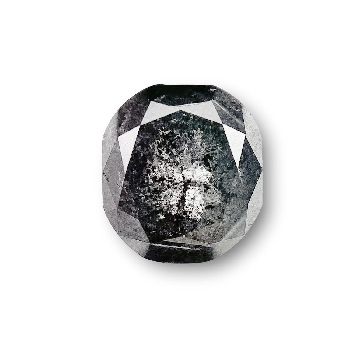 DIAMOND VAULT SALT & PEPPER DIAMOND 0.94ct | Salt & Pepper Cushion Shape Rose Cut Diamond