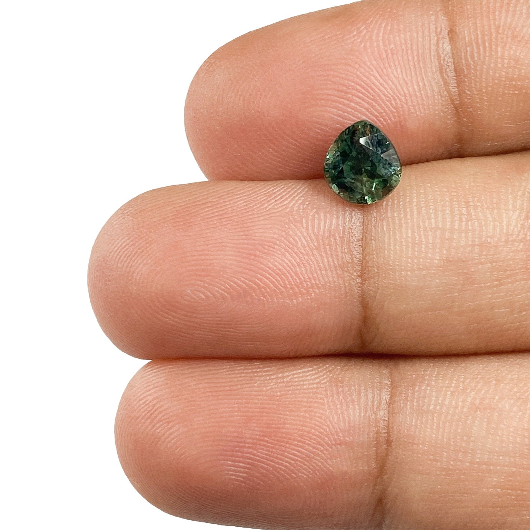 Gemstone Vault Montana Sapphire 1.24ct | Brilliant Cut Pear Shape Green Montana Sapphire
