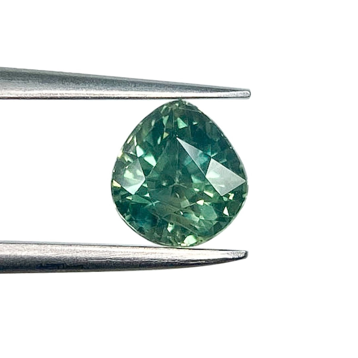 Gemstone Vault Montana Sapphire 1.24ct | Brilliant Cut Pear Shape Green Montana Sapphire
