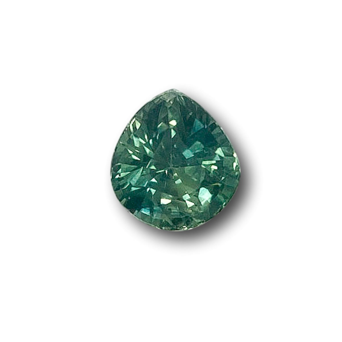 Gemstone Vault Montana Sapphire 1.24ct | Brilliant Cut Pear Shape Green Montana Sapphire