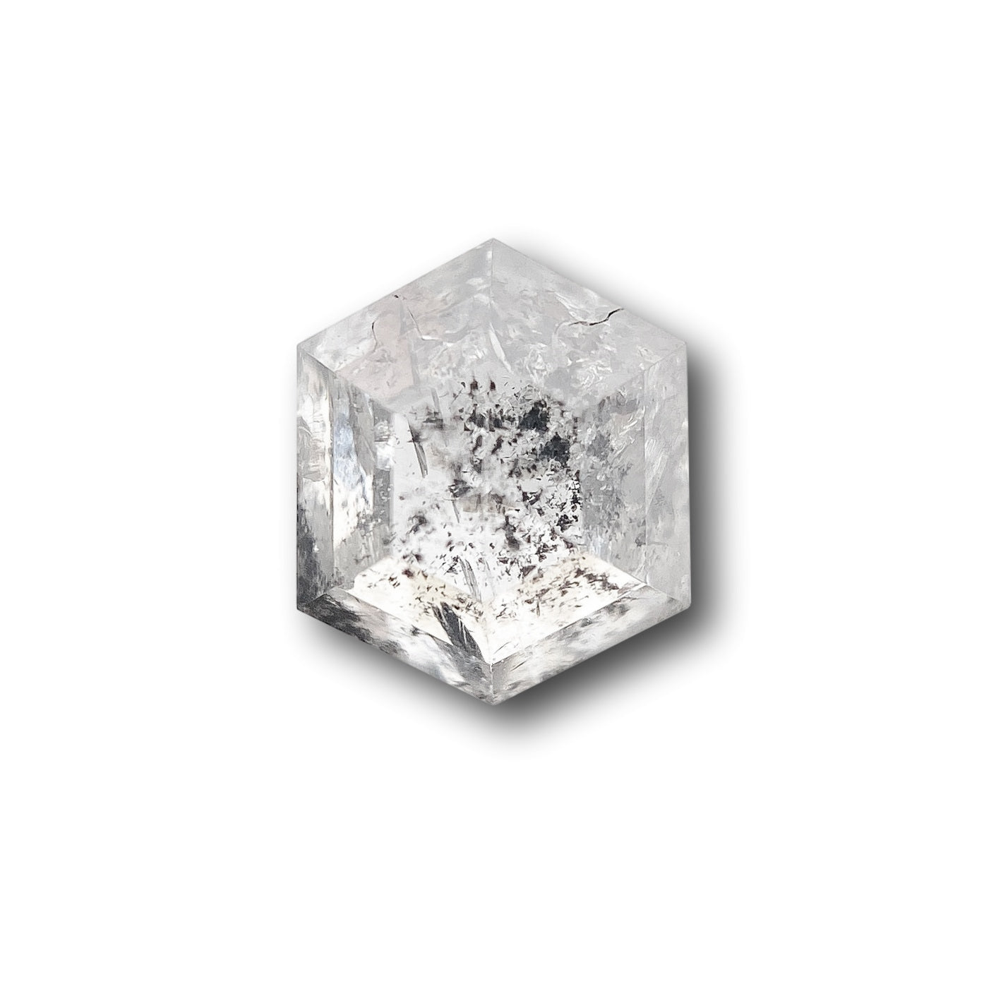 DIAMOND VAULT SALT & PEPPER DIAMOND 0.95ct | Salt & Pepper Hexagon Shape Rose Cut Diamond