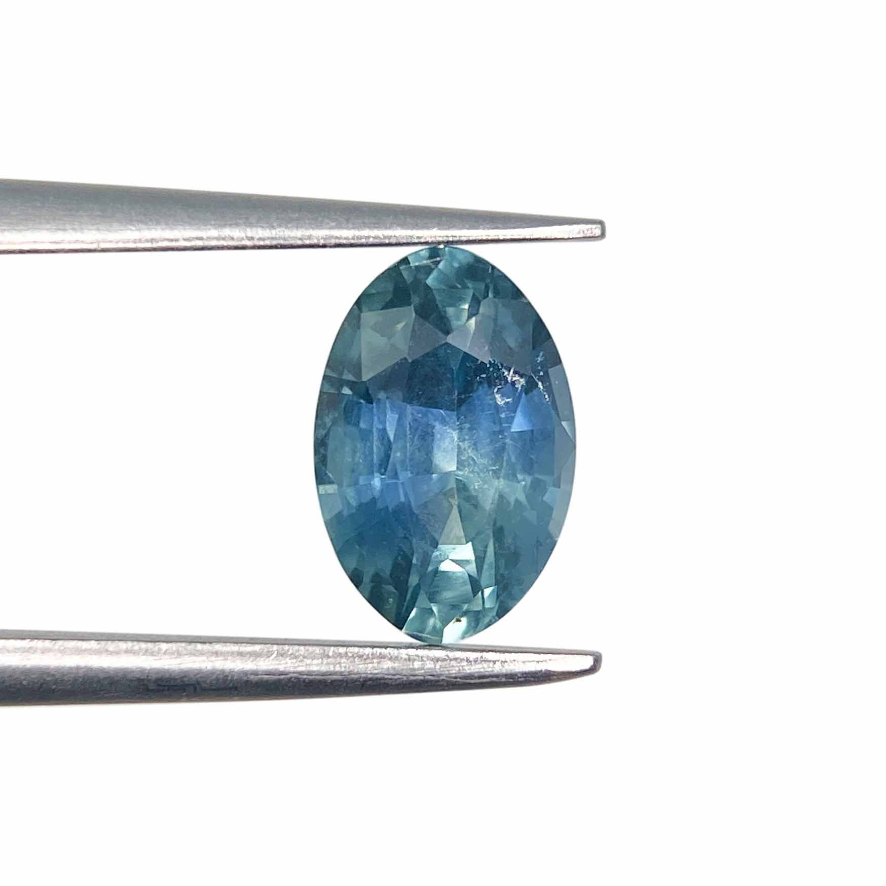 Gemstone Vault Montana Sapphire 1.33ct | Brilliant Cut Moval Shape Blue Montana Sapphire