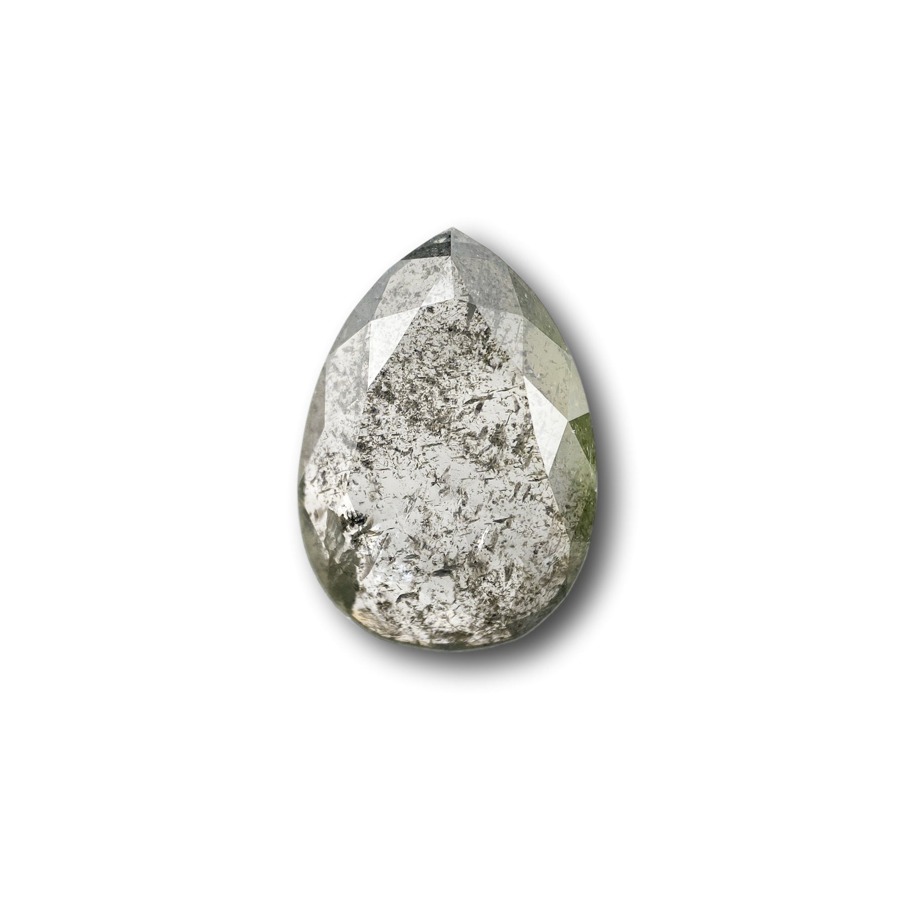 DIAMOND VAULT SALT & PEPPER DIAMOND 3.42ct | Salt & Pepper Pear Shape Rose Cut Diamond