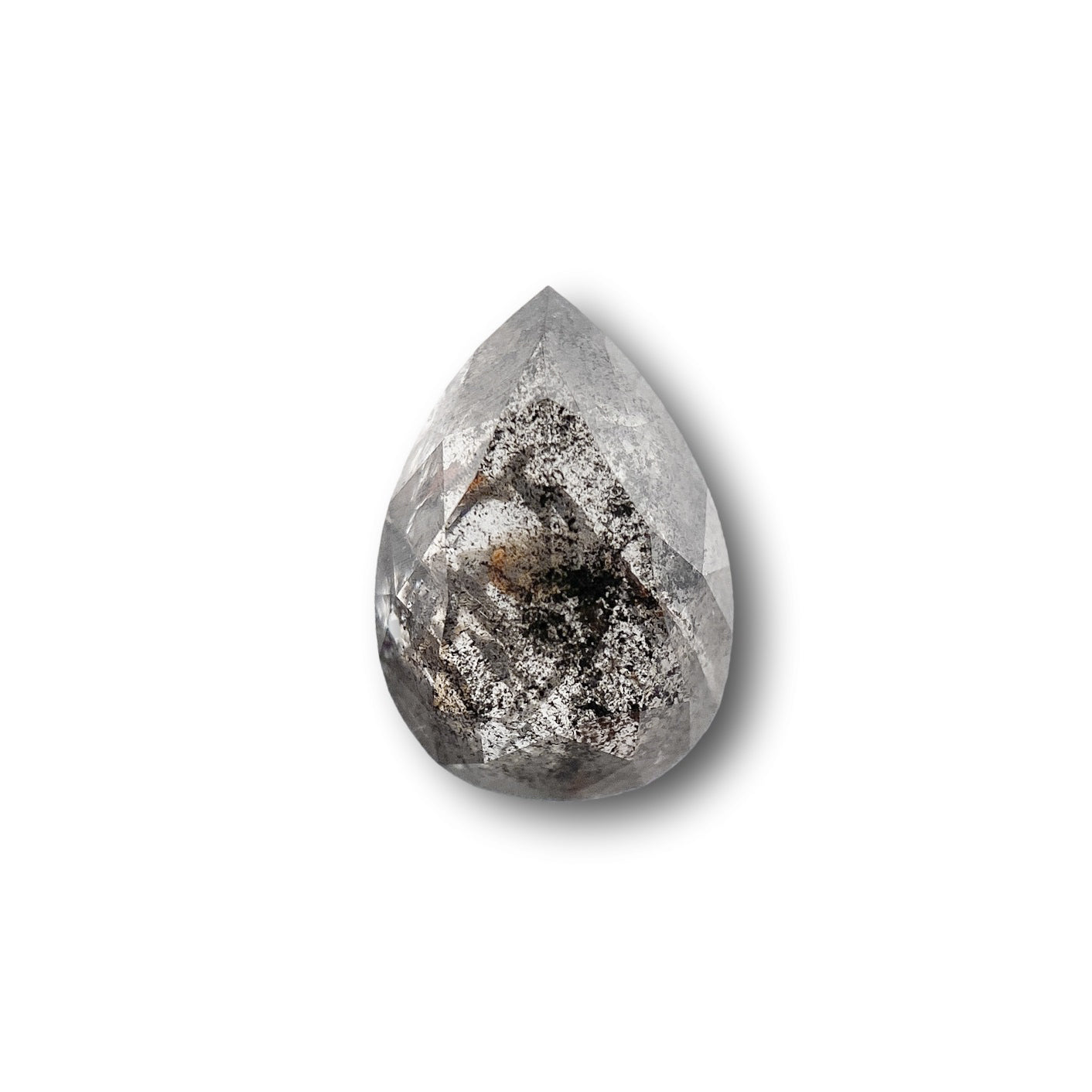 DIAMOND VAULT SALT & PEPPER DIAMOND 1.48ct | Salt & Pepper Pear Shape Rose Cut Diamond