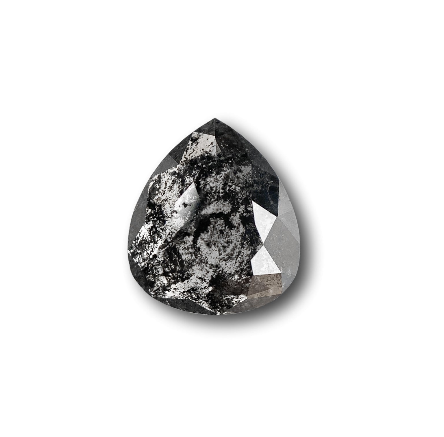 DIAMOND VAULT SALT & PEPPER DIAMOND 1.05ct | Salt & Pepper Pear Shape Rose Cut Diamond
