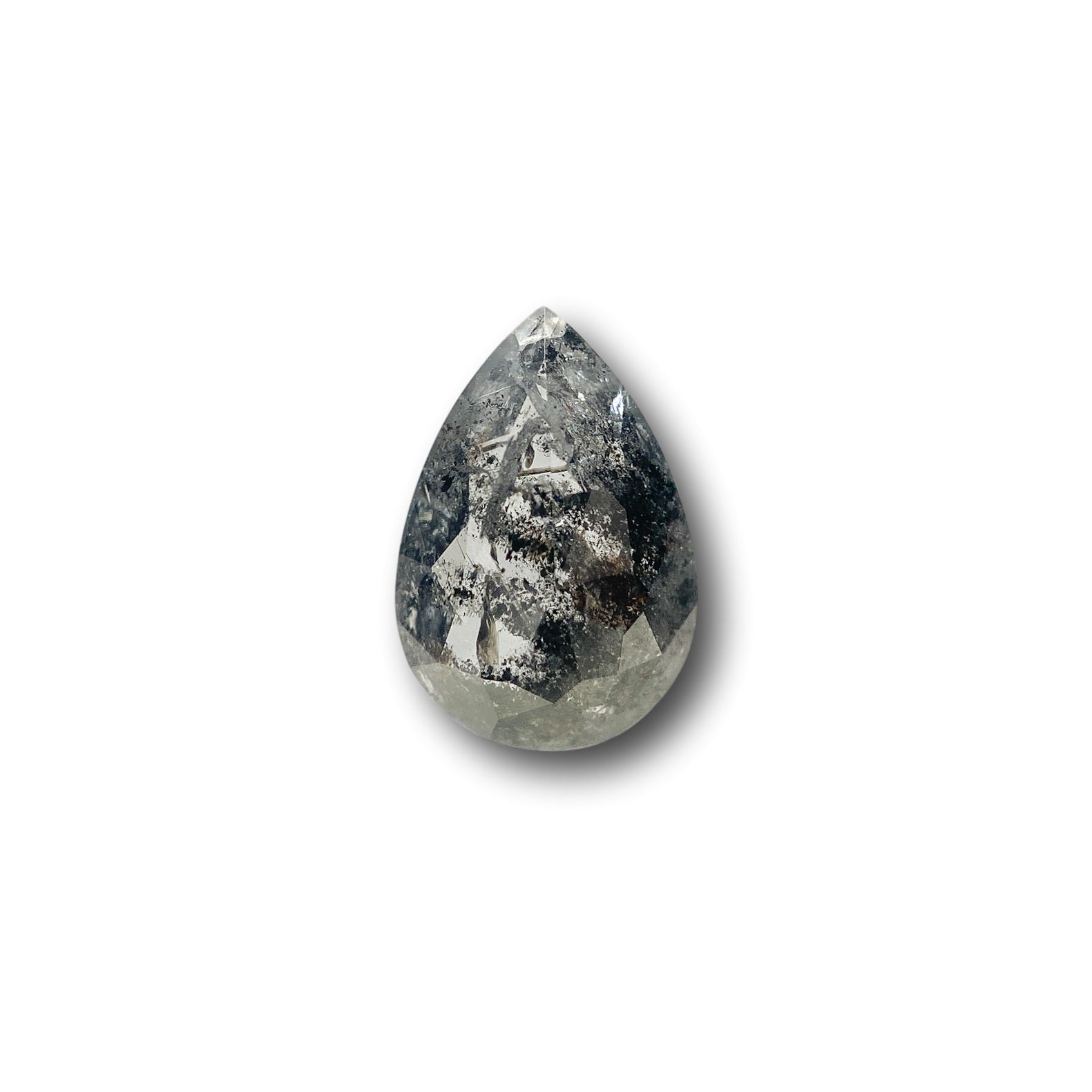 DIAMOND VAULT SALT & PEPPER DIAMOND 1.15ct | Salt & Pepper Pear Shape Rose Cut Diamond