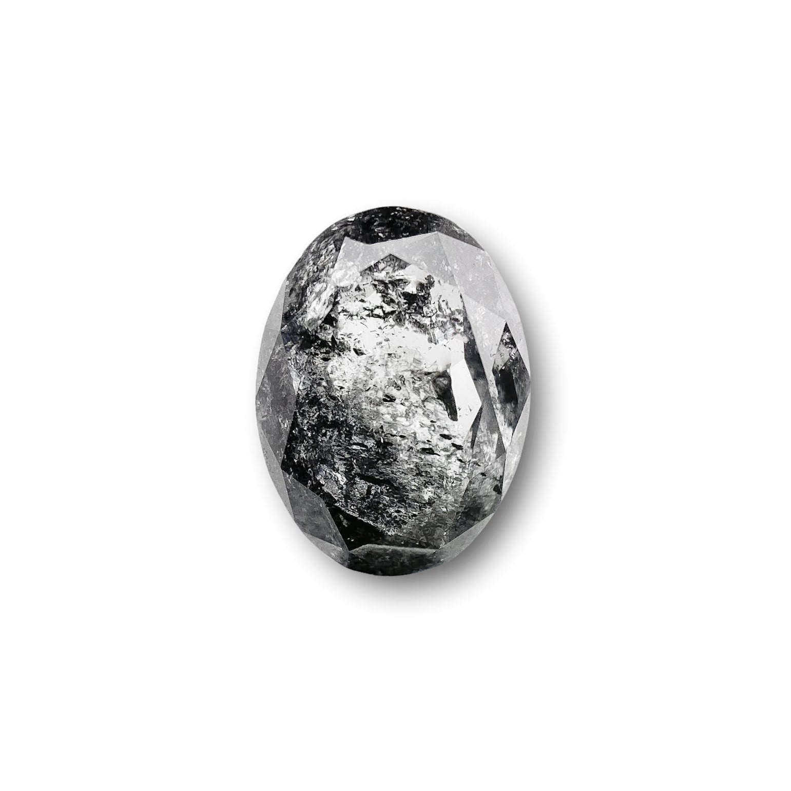 DIAMOND VAULT SALT & PEPPER DIAMOND 1.28ct | Salt & Pepper Oval Shape Rose Cut Diamond