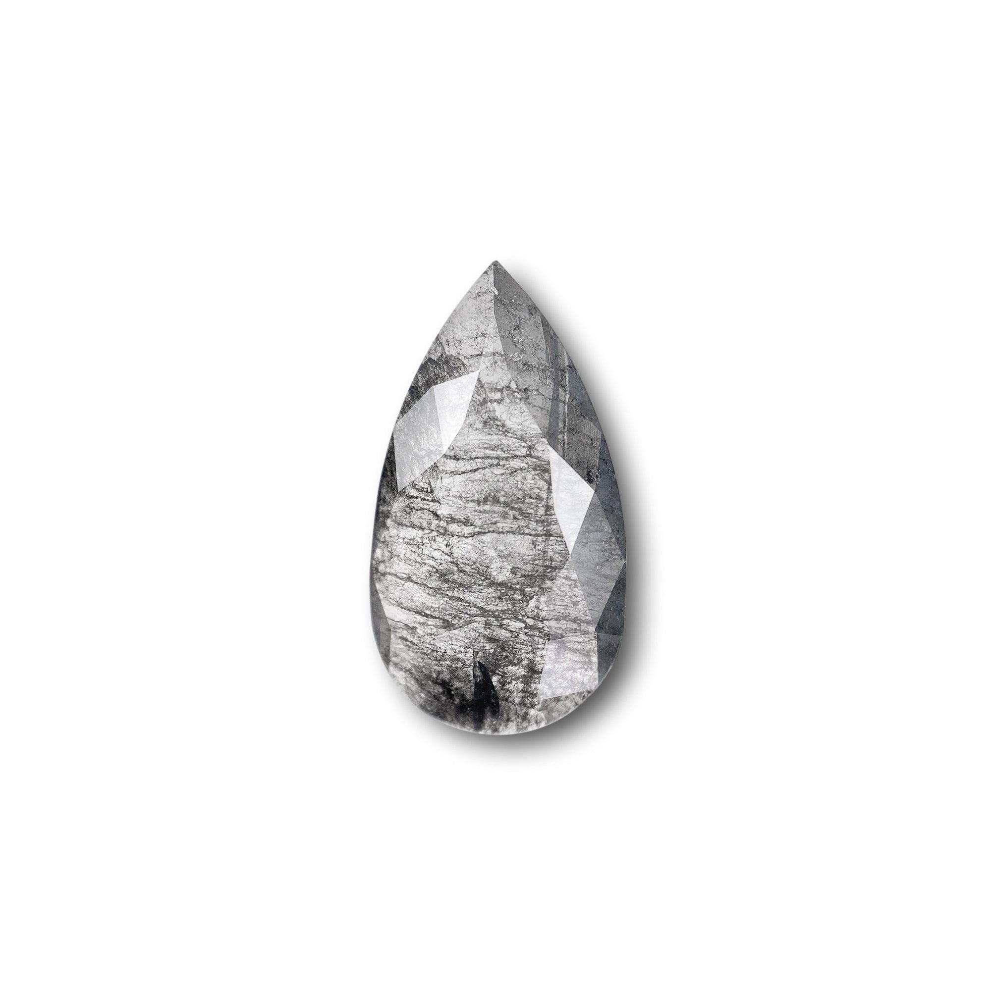 DIAMOND VAULT SALT & PEPPER DIAMOND 2.53ct | Salt & Pepper Pear Shape Rose Cut Diamond