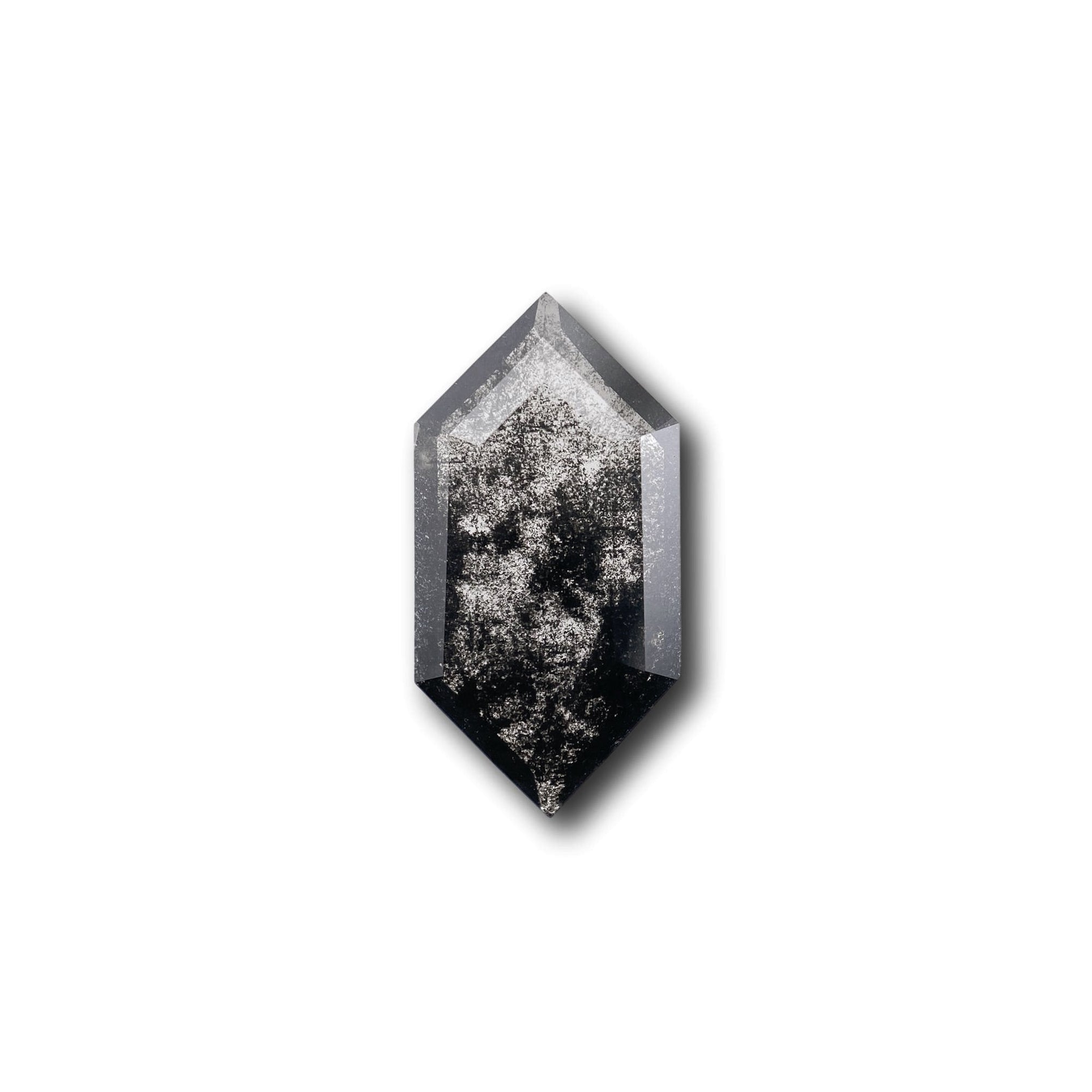 LITHOS Diamond Lab Diamond 2.46ct | Salt & Pepper Hexagon Shape Step Cut Lab Diamond