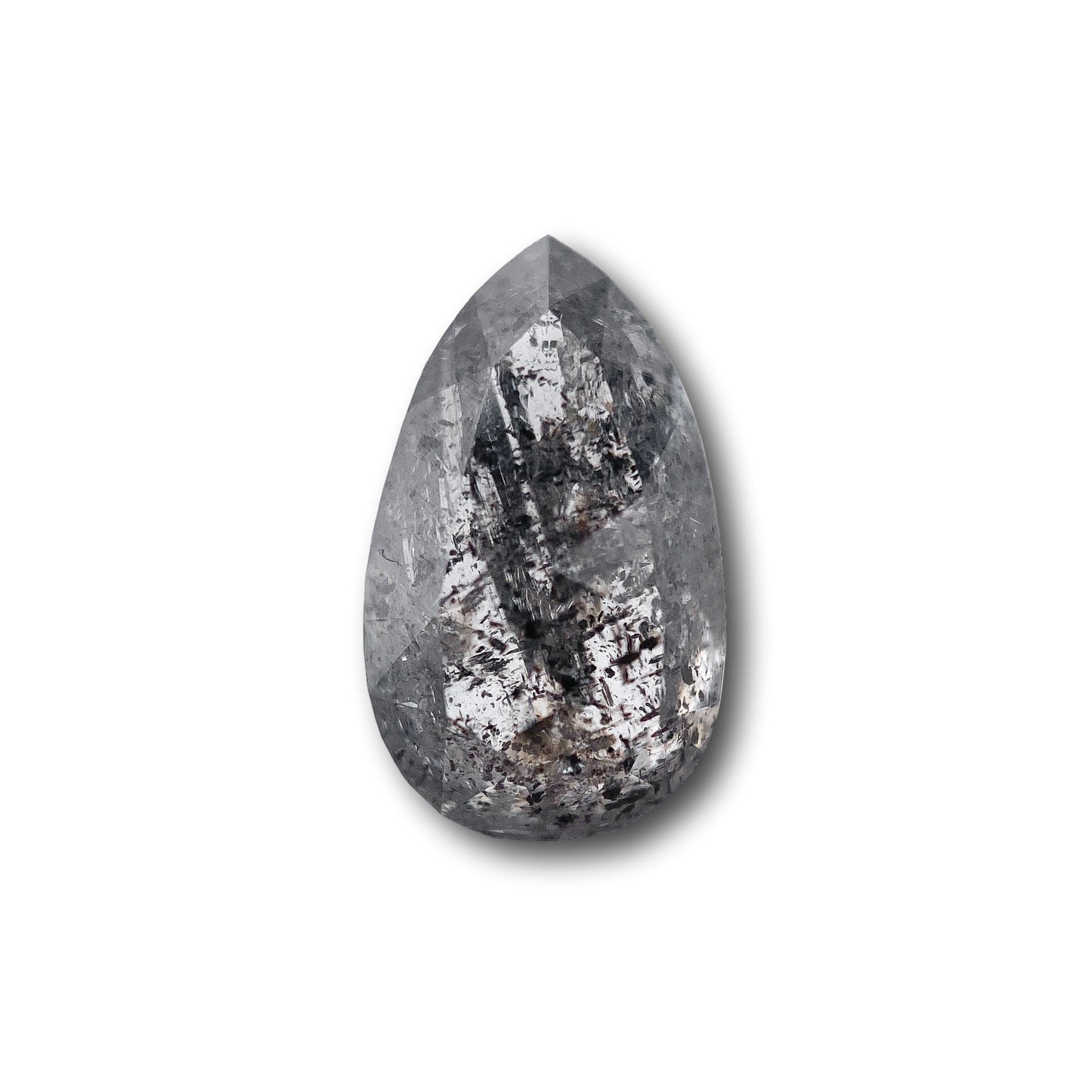 DIAMOND VAULT SALT & PEPPER DIAMOND 1.76ct | Salt & Pepper Pear Shape Rose Cut Diamond