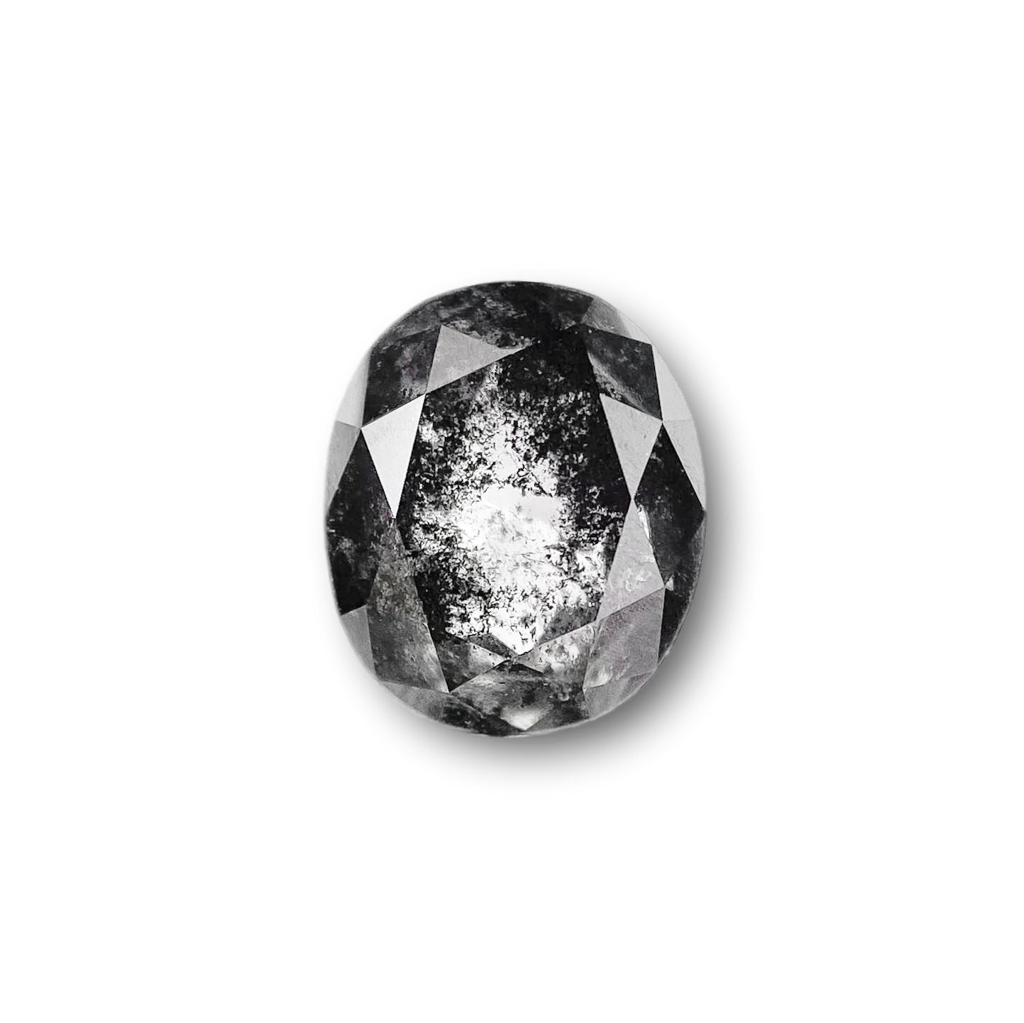 DIAMOND VAULT SALT & PEPPER DIAMOND 1.59ct | Salt & Pepper Oval Shape Brilliant Cut Diamond