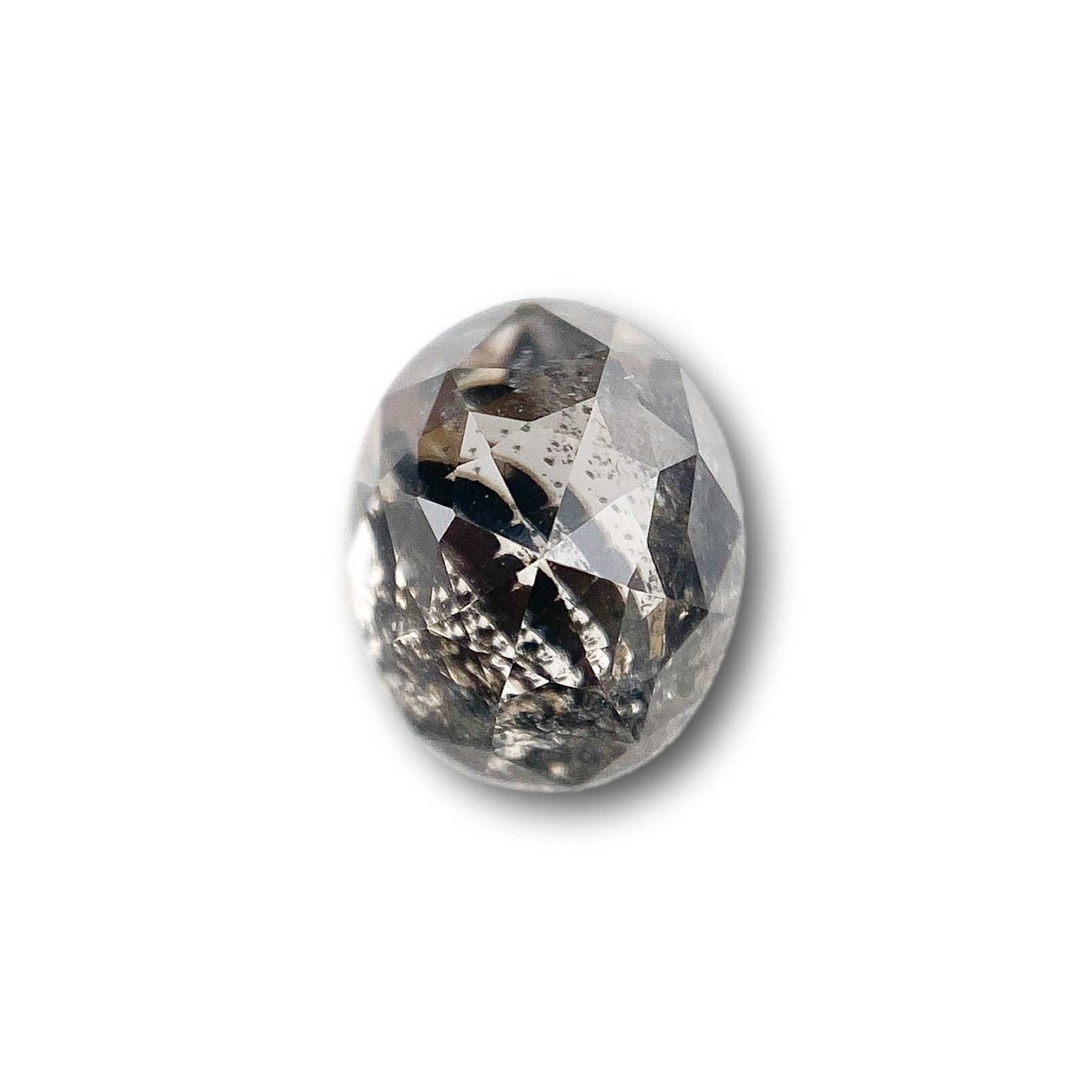 DIAMOND VAULT SALT & PEPPER DIAMOND 1.18ct | Salt & Pepper Oval Shape Rose Cut Diamond