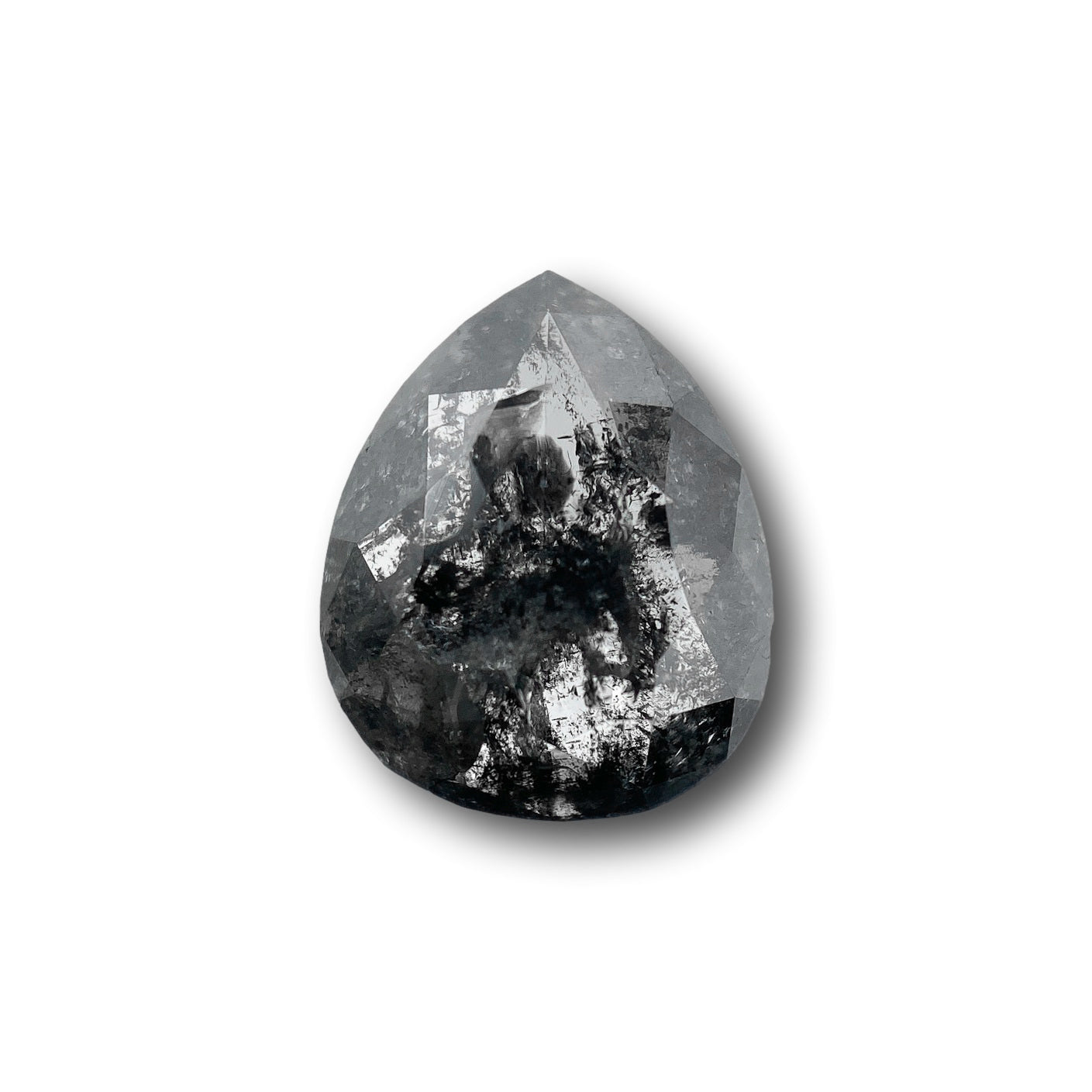 DIAMOND VAULT SALT & PEPPER DIAMOND 2.44ct | Salt & Pepper Pear Shape Rose Cut Diamond