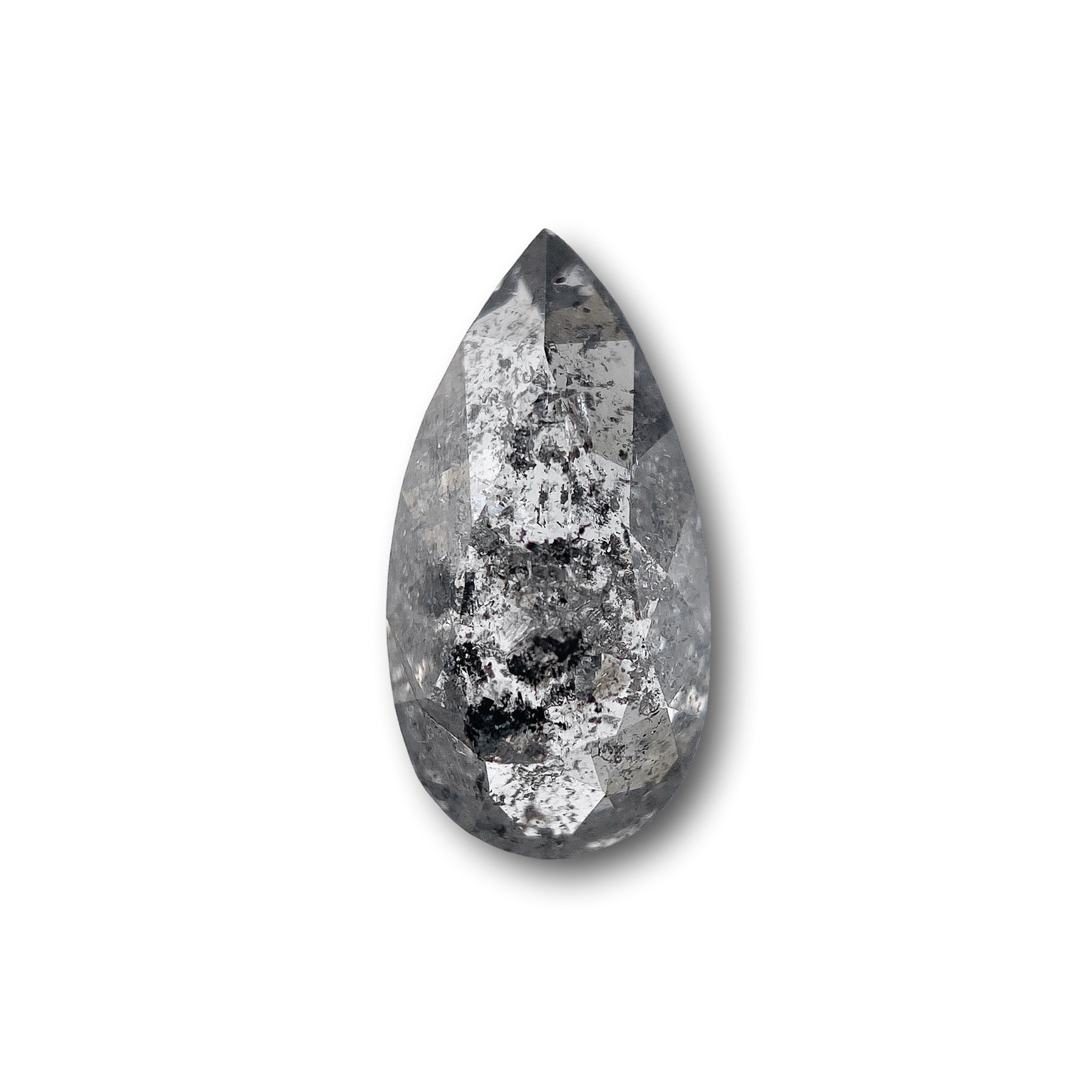 DIAMOND VAULT SALT & PEPPER DIAMOND 1.19ct | Salt & Pepper Pear Shape Rose Cut Diamond