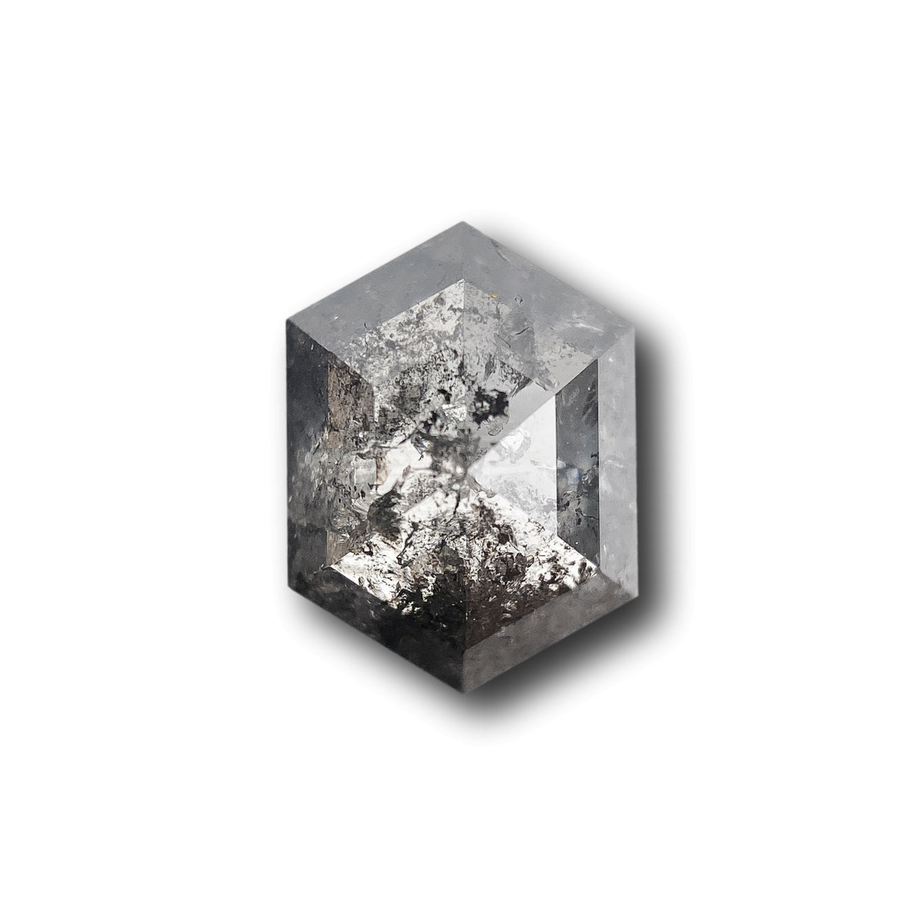 DIAMOND VAULT SALT & PEPPER DIAMOND 0.86ct | Salt & Pepper Hexagon Shape Rose Cut Diamond
