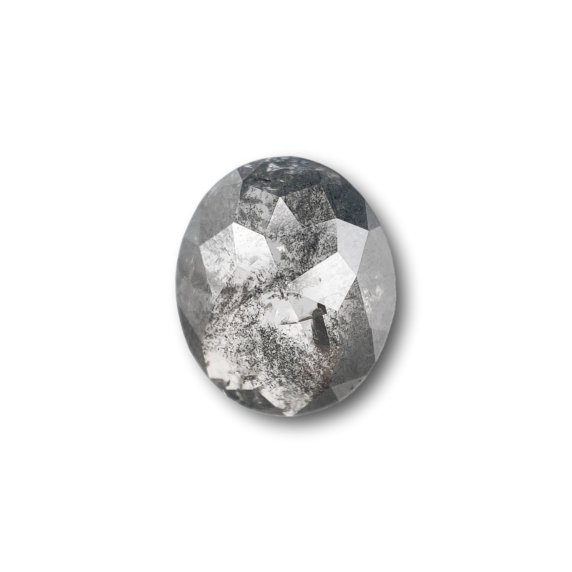 DIAMOND VAULT SALT & PEPPER DIAMOND 1.50ct | Salt & Pepper Oval Shape Rose Cut Diamond