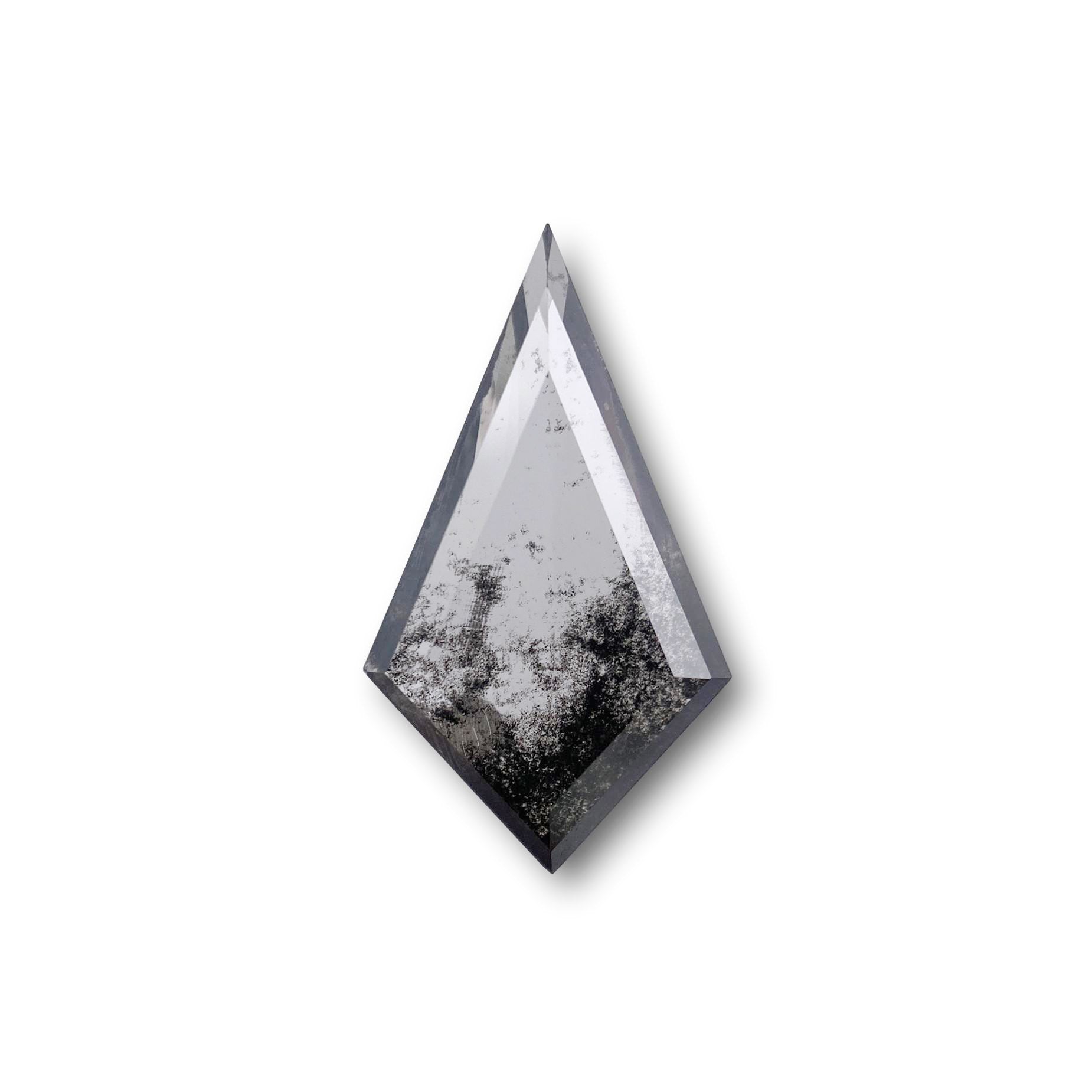 LITHOS Diamond Lab Diamond 1.76ct | Salt & Pepper Kite Shape Step Cut Lab Diamond