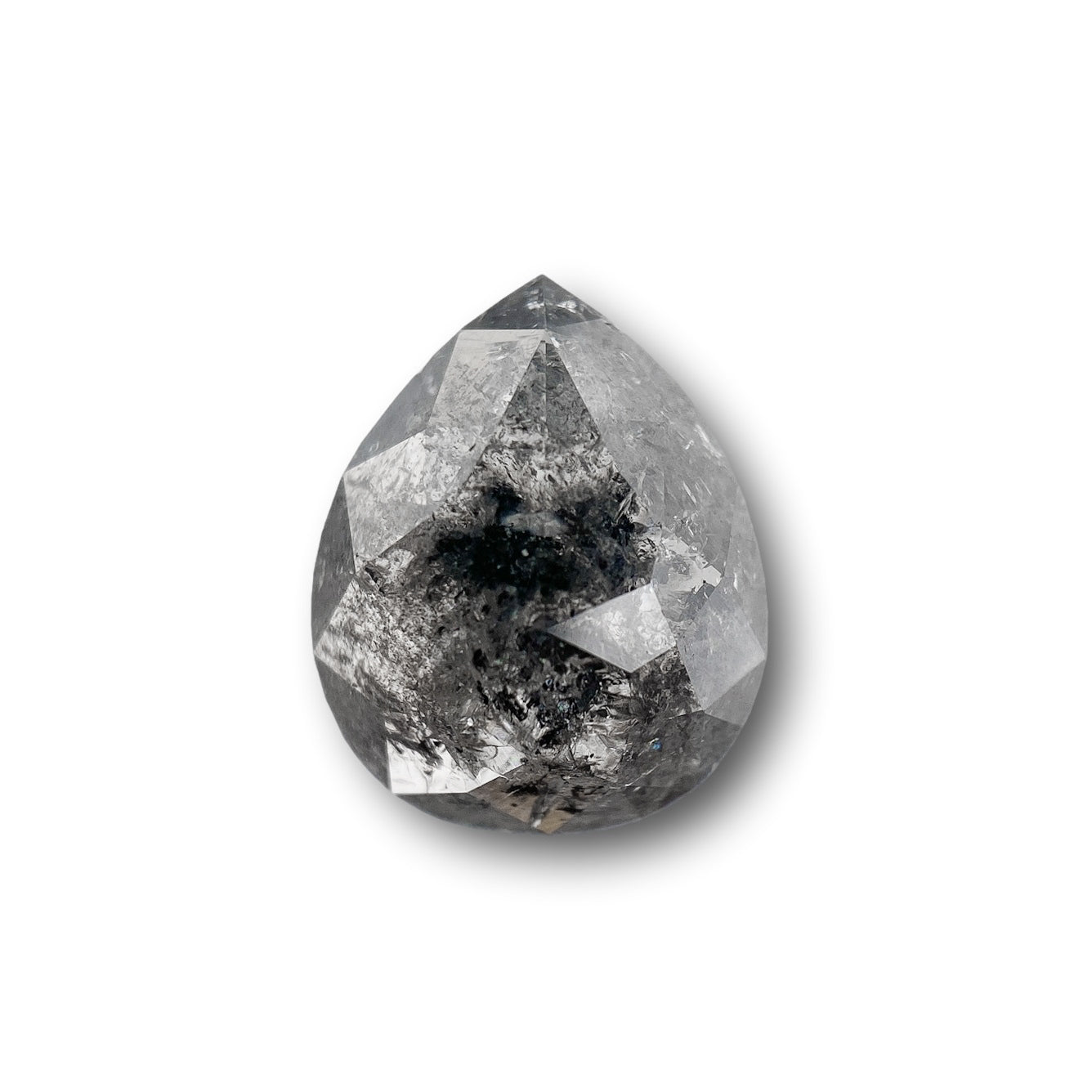 DIAMOND VAULT SALT & PEPPER DIAMOND 1.96ct | Salt & Pepper Pear Shape Rose Cut Diamond