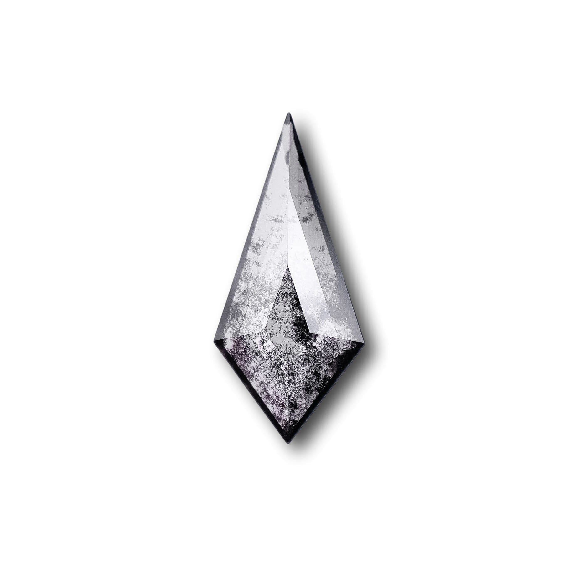 LITHOS Diamond Lab Diamond 1.39ct | Salt & Pepper Kite Shape Step Cut Lab Diamond