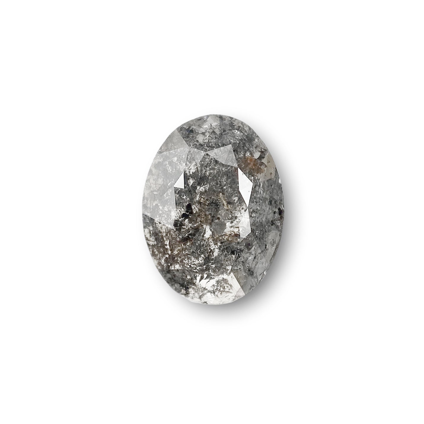 DIAMOND VAULT SALT & PEPPER DIAMOND 0.96ct | Salt & Pepper Oval Shape Rose Cut Diamond