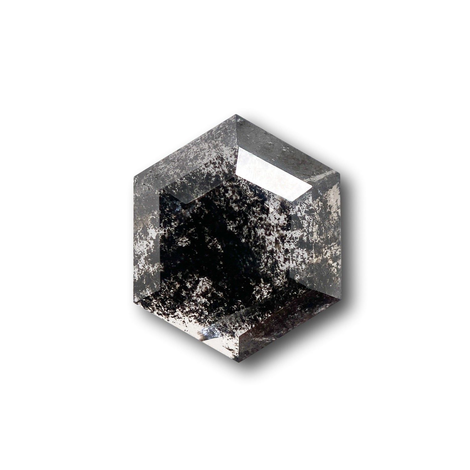DIAMOND VAULT SALT & PEPPER DIAMOND 3.11ct | Salt & Pepper Hexagon Shape Rose Cut Diamond