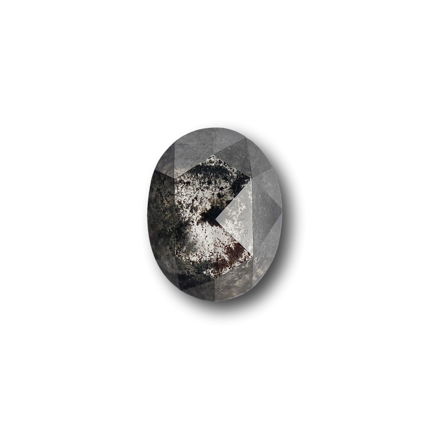 DIAMOND VAULT SALT & PEPPER DIAMOND 1.41ct | Salt & Pepper Oval Shape Rose Cut Diamond