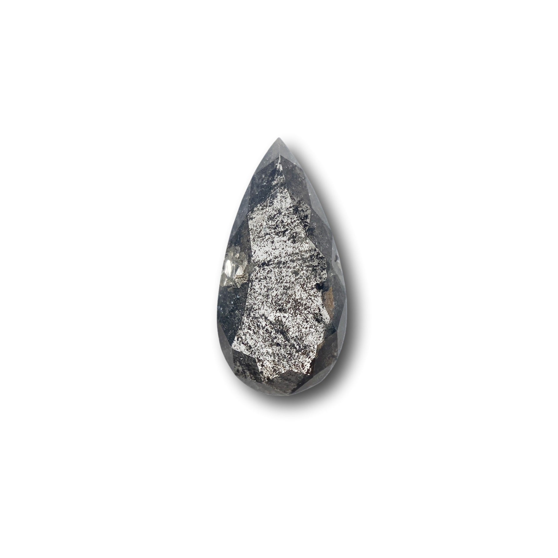 DIAMOND VAULT SALT & PEPPER DIAMOND 1.83ct | Salt & Pepper Pear Shape Rose Cut Diamond
