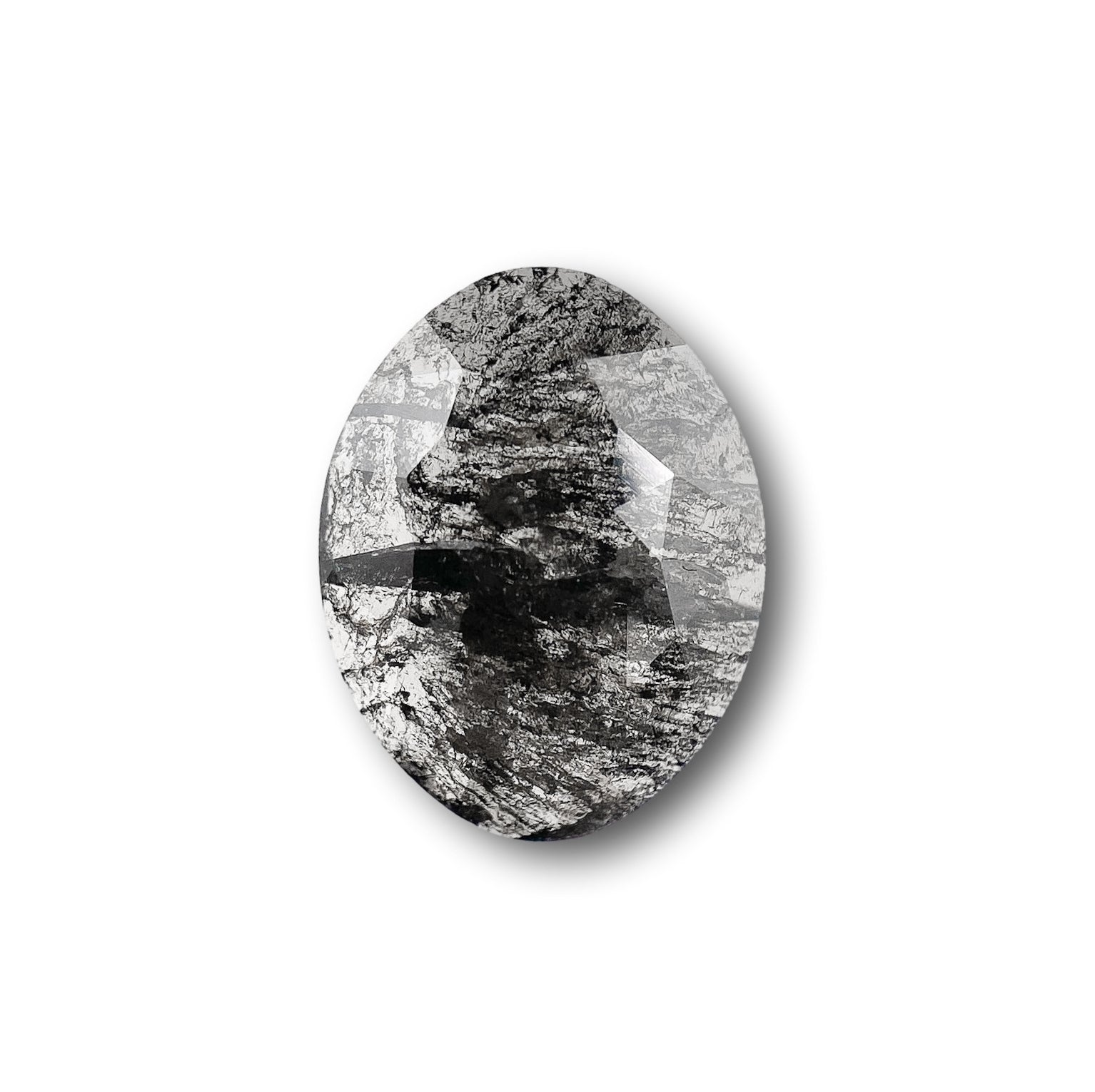 DIAMOND VAULT SALT & PEPPER DIAMOND 1.25ct | Salt & Pepper Oval Shape Rose Cut Diamond
