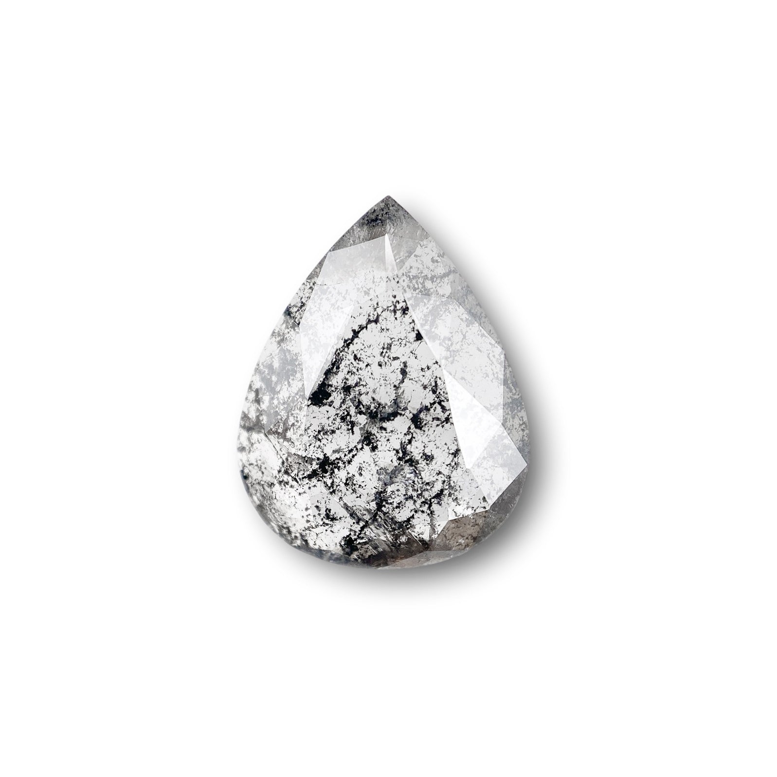 DIAMOND VAULT SALT & PEPPER DIAMOND 2.24ct | Salt & Pepper Pear Shape Rose Cut Diamond