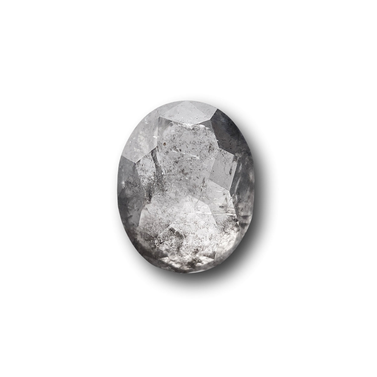 DIAMOND VAULT SALT & PEPPER DIAMOND 1.21ct | Salt & Pepper Oval Shape Rose Cut Diamond