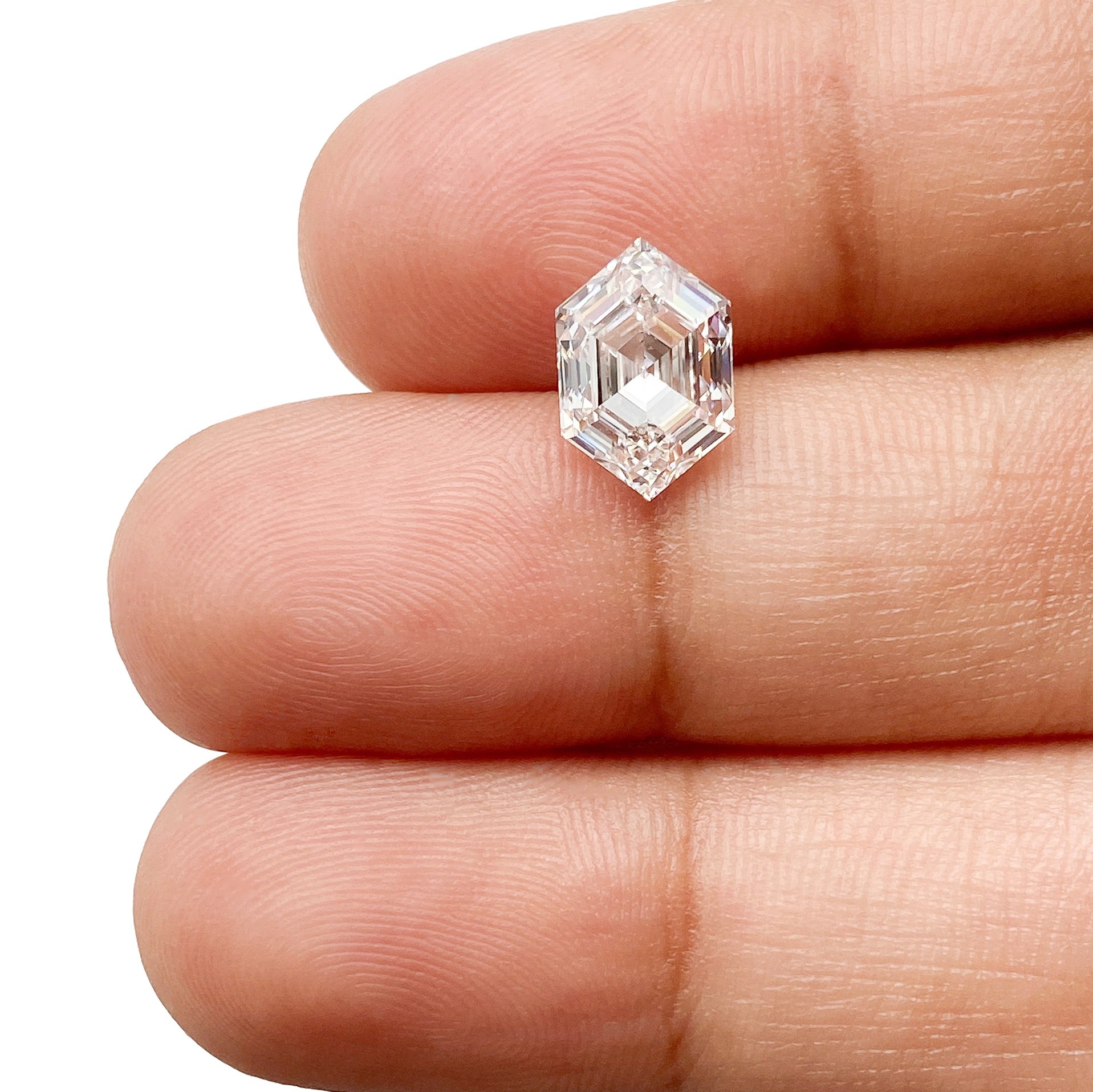 LITHOS Diamond Lab Diamond 2.00ct | E/VVS2 Hexagon Shape Step Cut Lab Diamond (IGI)