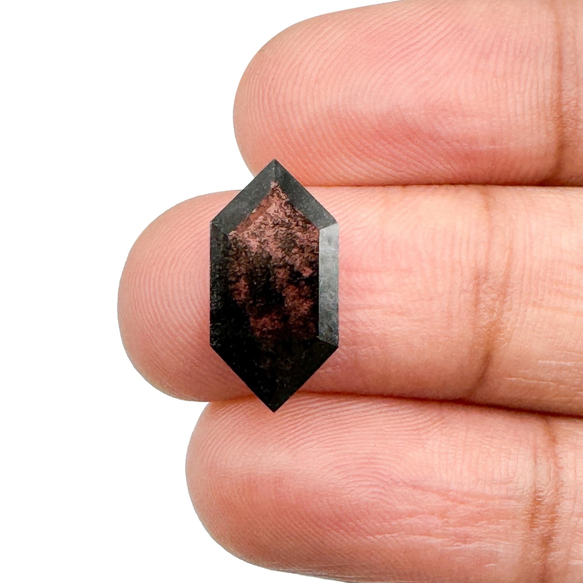 LITHOS Diamond Lab Diamond 2.46ct | Salt & Pepper Hexagon Shape Step Cut Lab Diamond