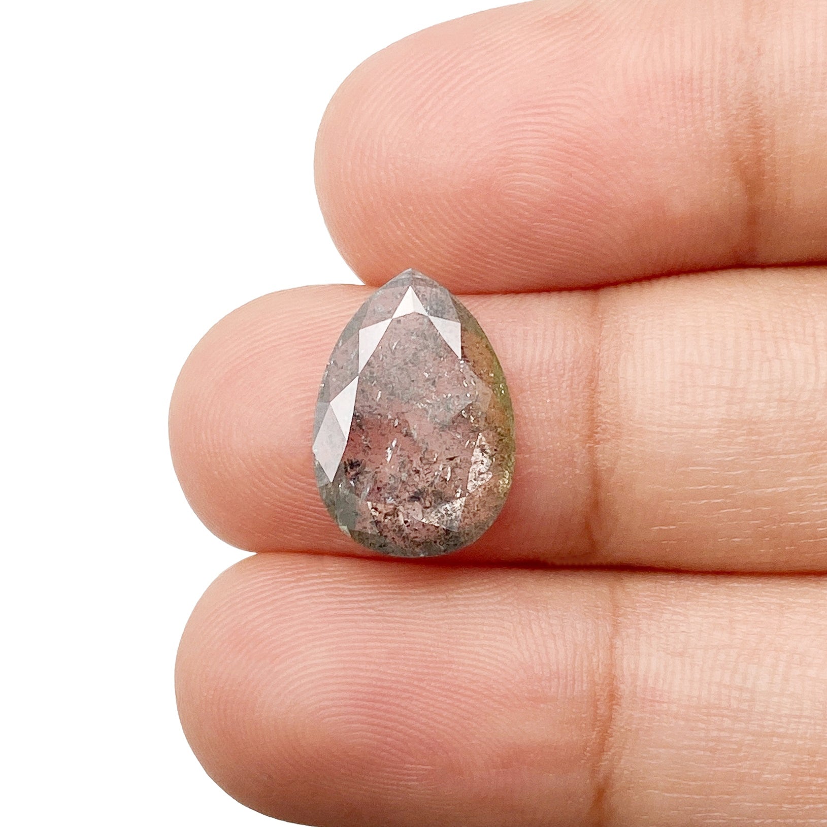 DIAMOND VAULT SALT & PEPPER DIAMOND 3.42ct | Salt & Pepper Pear Shape Rose Cut Diamond