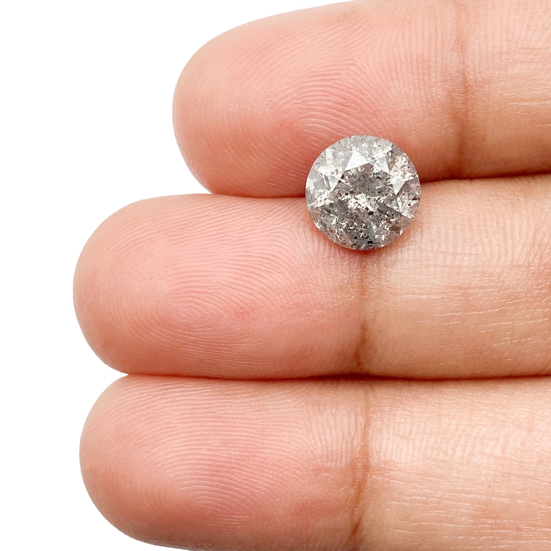DIAMOND VAULT SALT & PEPPER DIAMOND 2.51ct | Salt & Pepper Round Shape Brilliant Cut Diamond