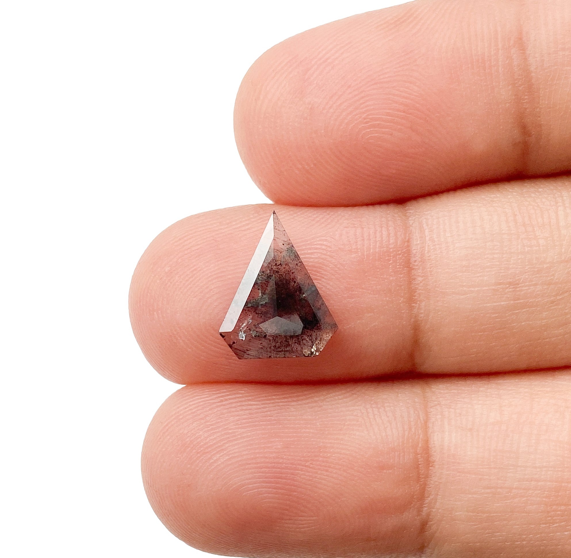 DIAMOND VAULT SALT & PEPPER DIAMOND 1.23ct | Salt & Pepper Shield Shape Rose Cut Diamond