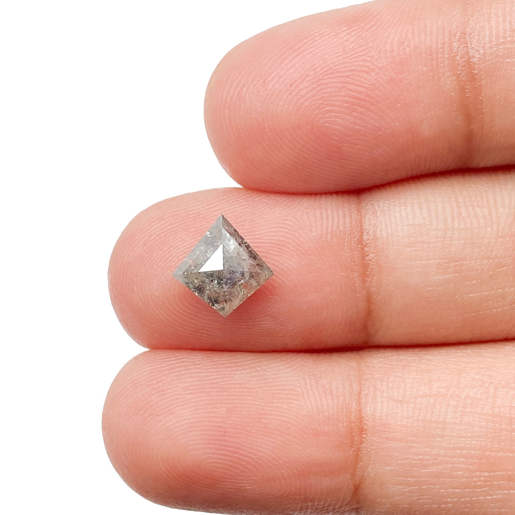 DIAMOND VAULT SALT & PEPPER DIAMOND 1.55ct | Salt & Pepper Kite Shape Step Cut Diamond