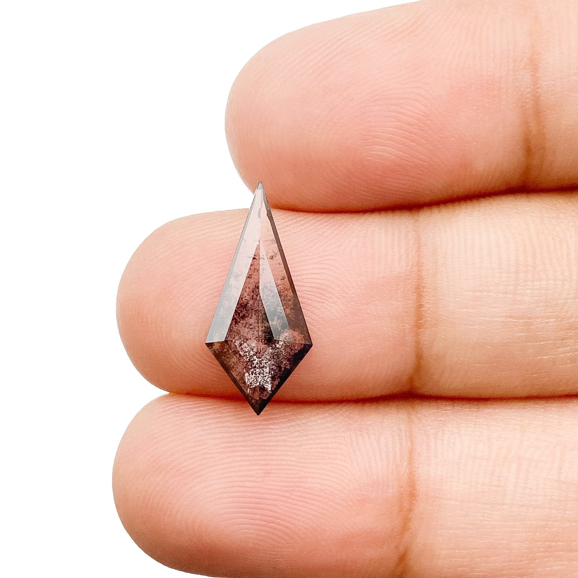 LITHOS Diamond Lab Diamond 1.39ct | Salt & Pepper Kite Shape Step Cut Lab Diamond