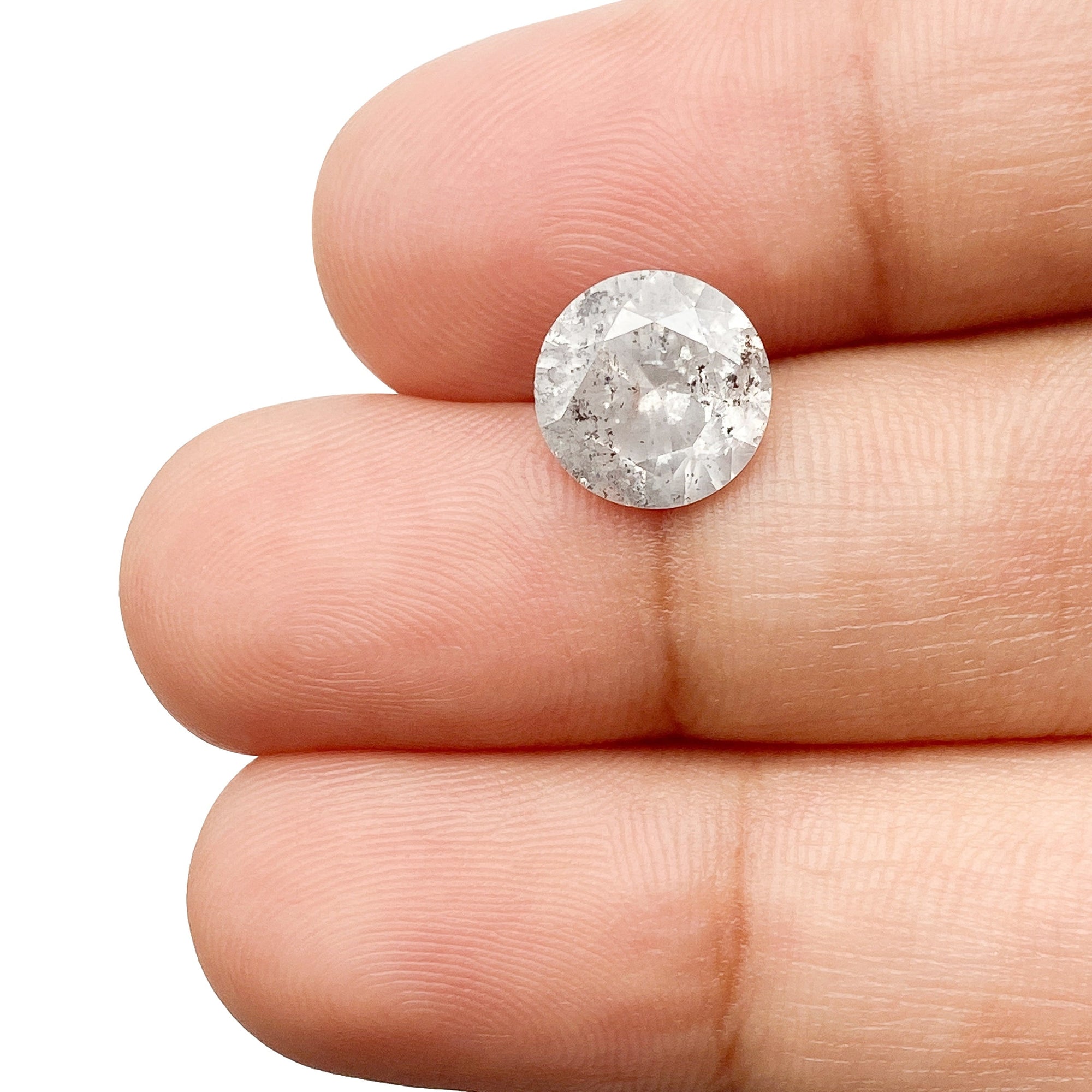DIAMOND VAULT SALT & PEPPER DIAMOND 2.47ct | Salt & Pepper Round Shape Brilliant Cut Diamond