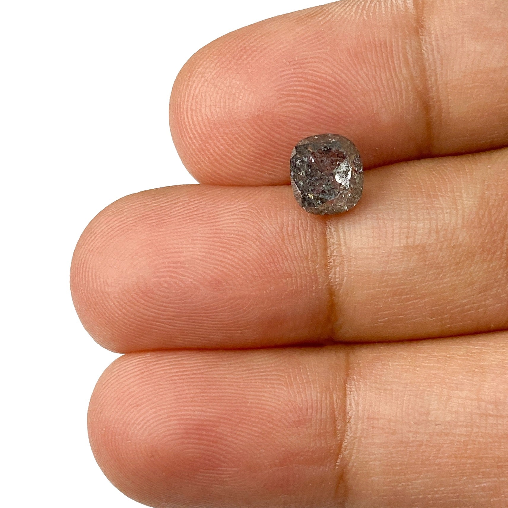 DIAMOND VAULT SALT & PEPPER DIAMOND 1.57ct | Salt & Pepper Cushion Shape Brilliant Cut Diamond