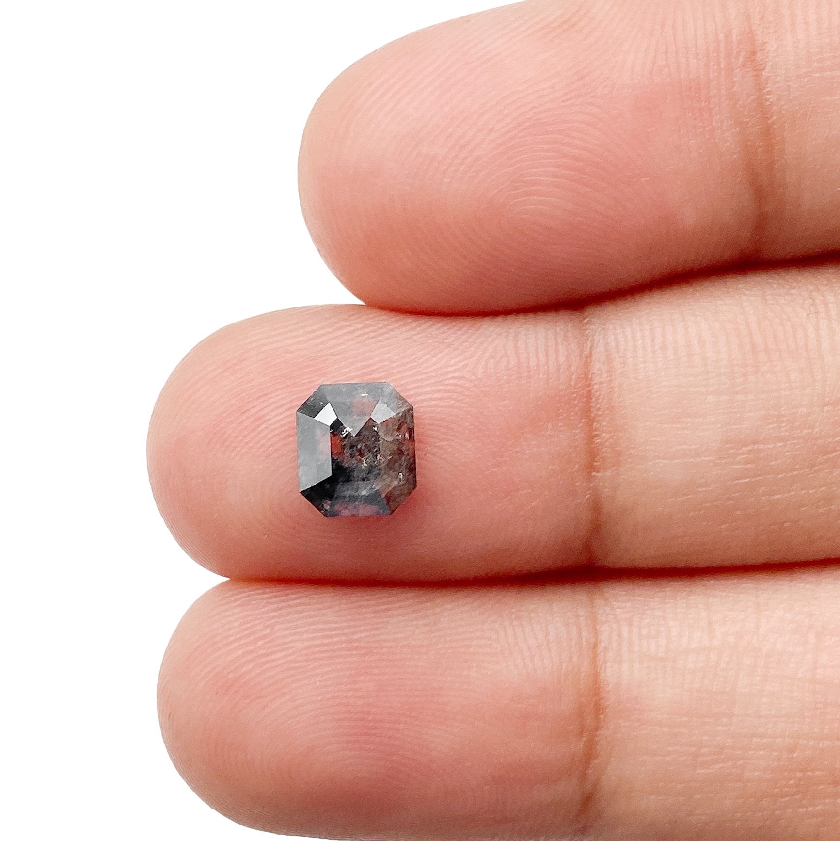 DIAMOND VAULT SALT & PEPPER DIAMOND 0.97ct | Salt & Pepper Asscher Shape Step Cut Diamond