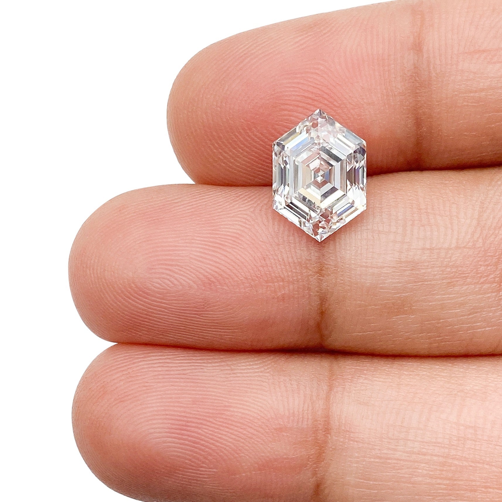 LITHOS Diamond Lab Diamond 2.80ct | F/VS1 Hexagon Shape Step Cut Lab Diamond (IGI)