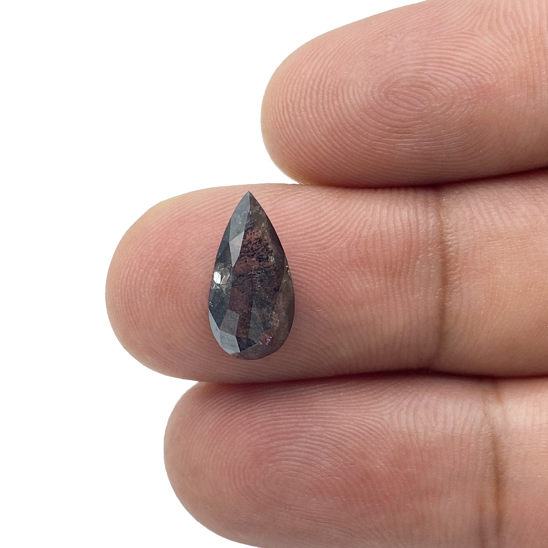 DIAMOND VAULT SALT & PEPPER DIAMOND 1.83ct | Salt & Pepper Pear Shape Rose Cut Diamond