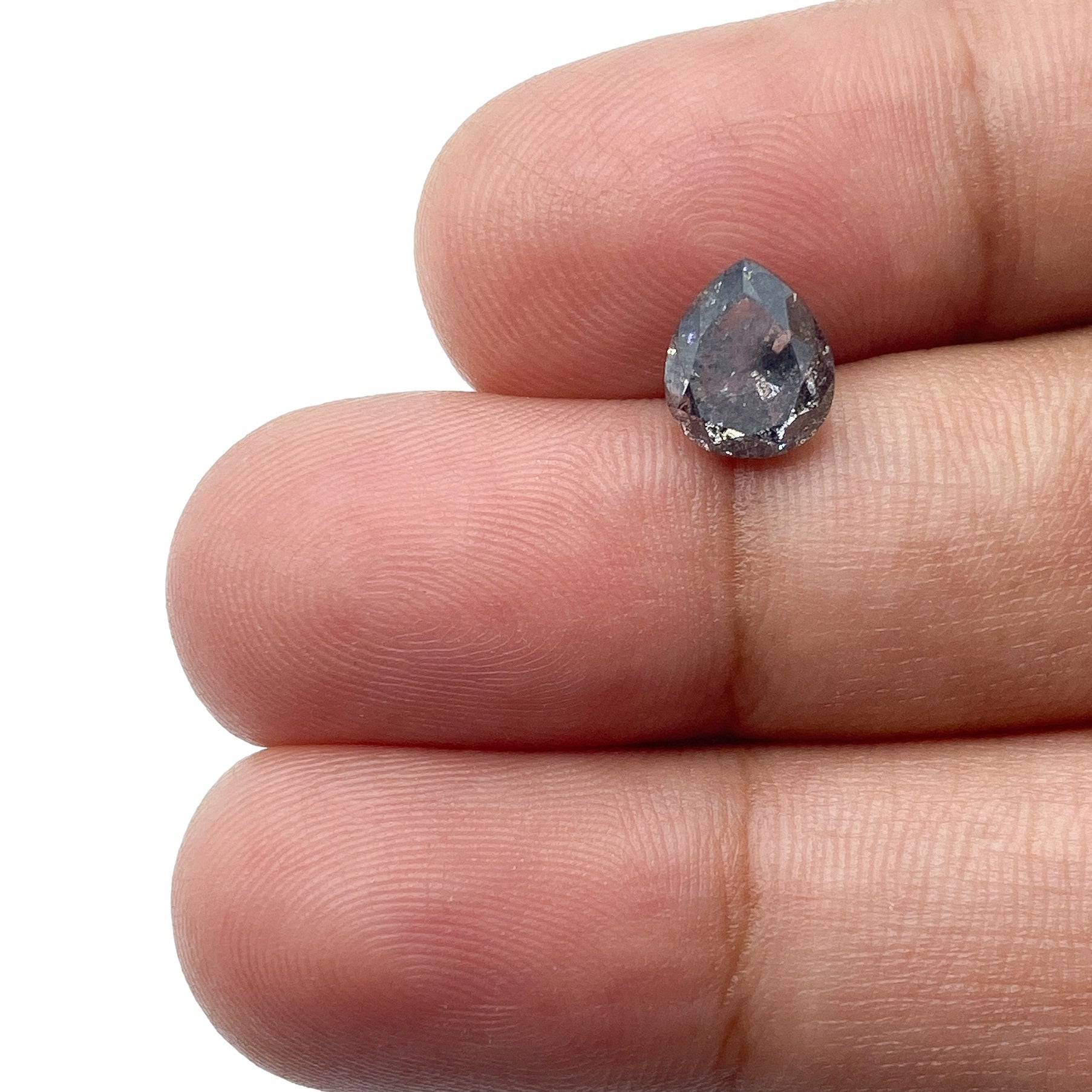 DIAMOND VAULT SALT & PEPPER DIAMOND 1.64ct | Salt & Pepper Pear Shape Brilliant Cut Diamond
