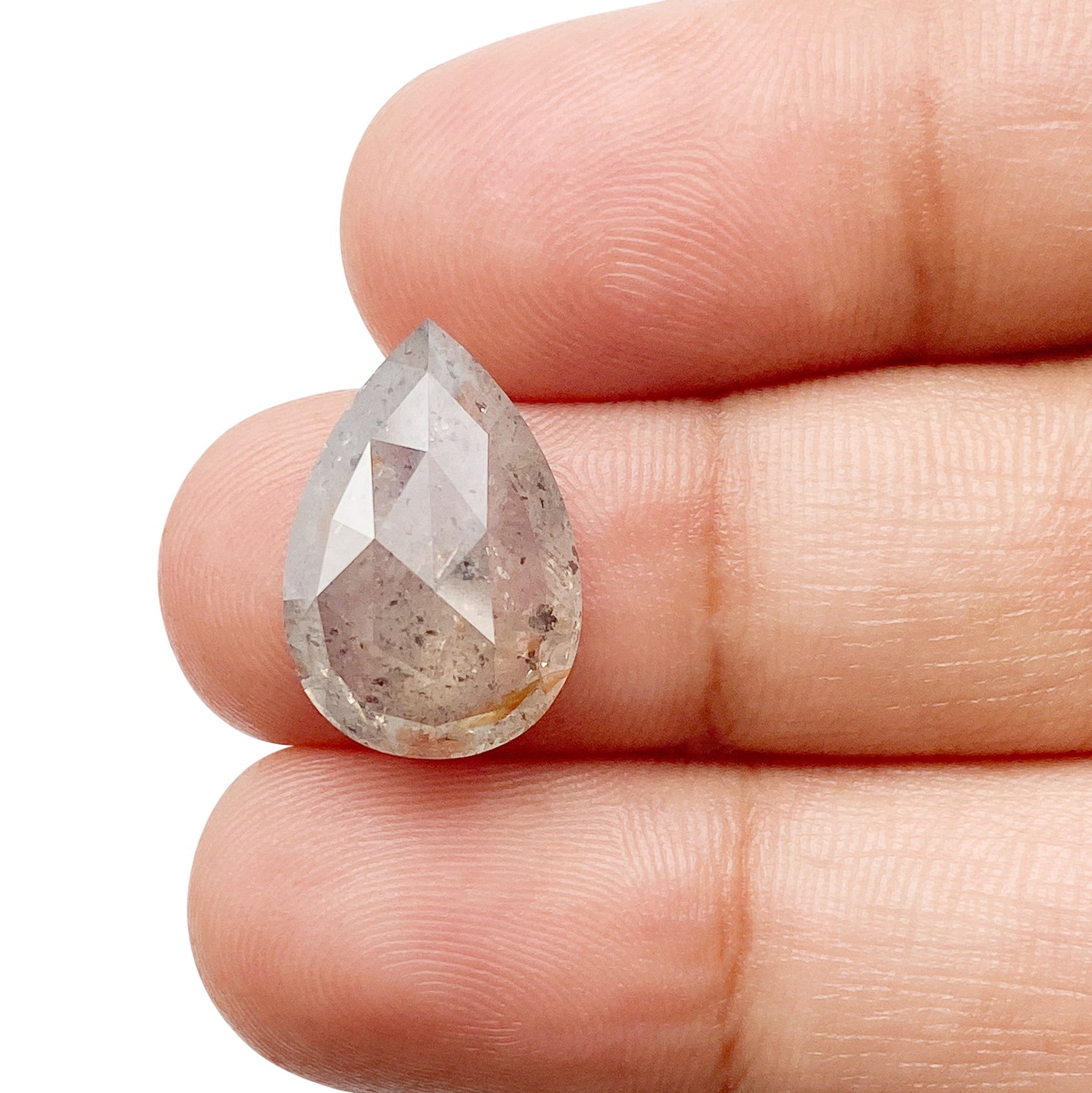 DIAMOND VAULT RUSTIC DIAMOND 6.46ct | Rustic Orangey Gray Pear Shape Brilliant Cut Diamond