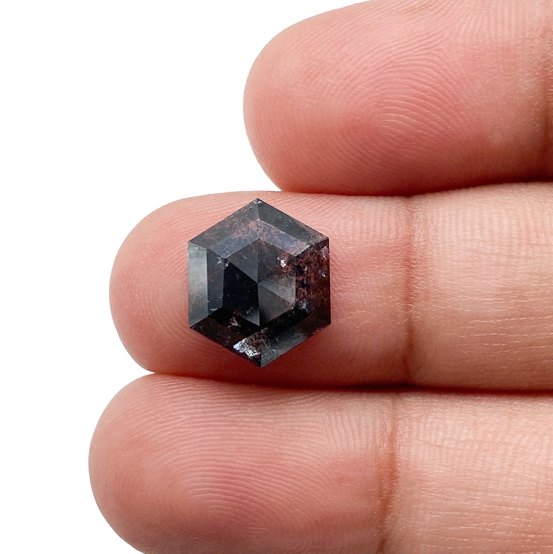 DIAMOND VAULT SALT & PEPPER DIAMOND 3.11ct | Salt & Pepper Hexagon Shape Rose Cut Diamond